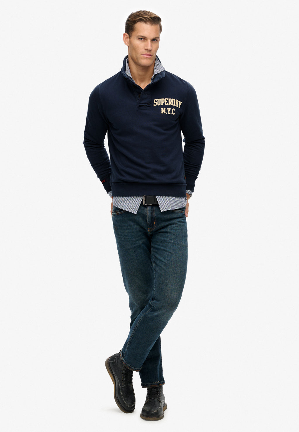 سويت شيرت رياضي عتيق من نوع Henley