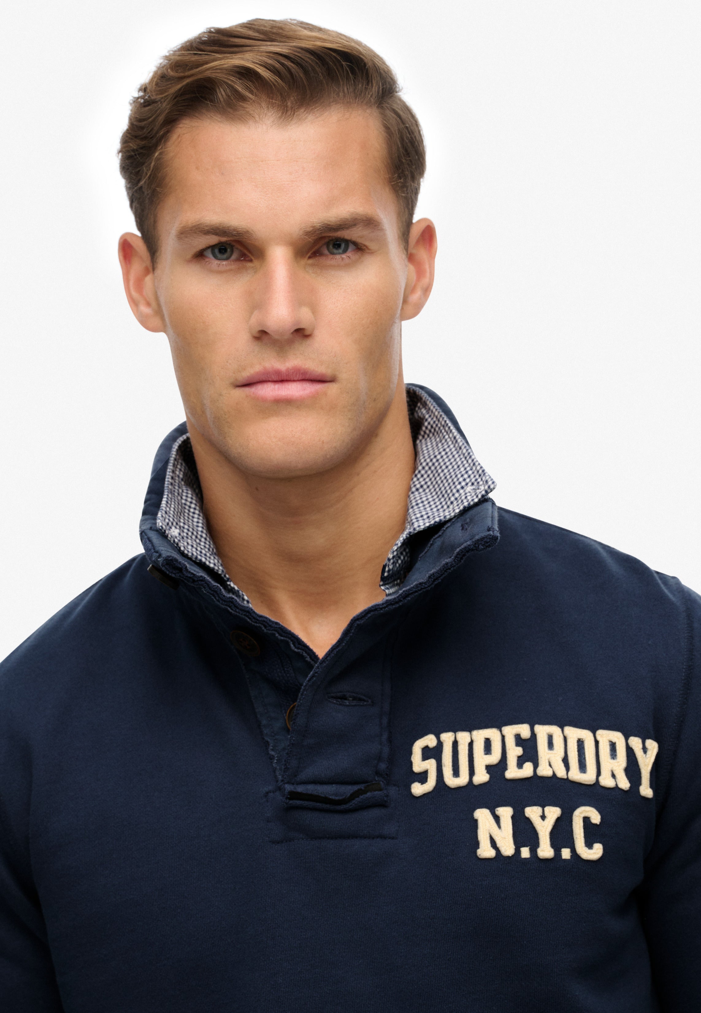 Vintage Athletic Henley Sweatshirt