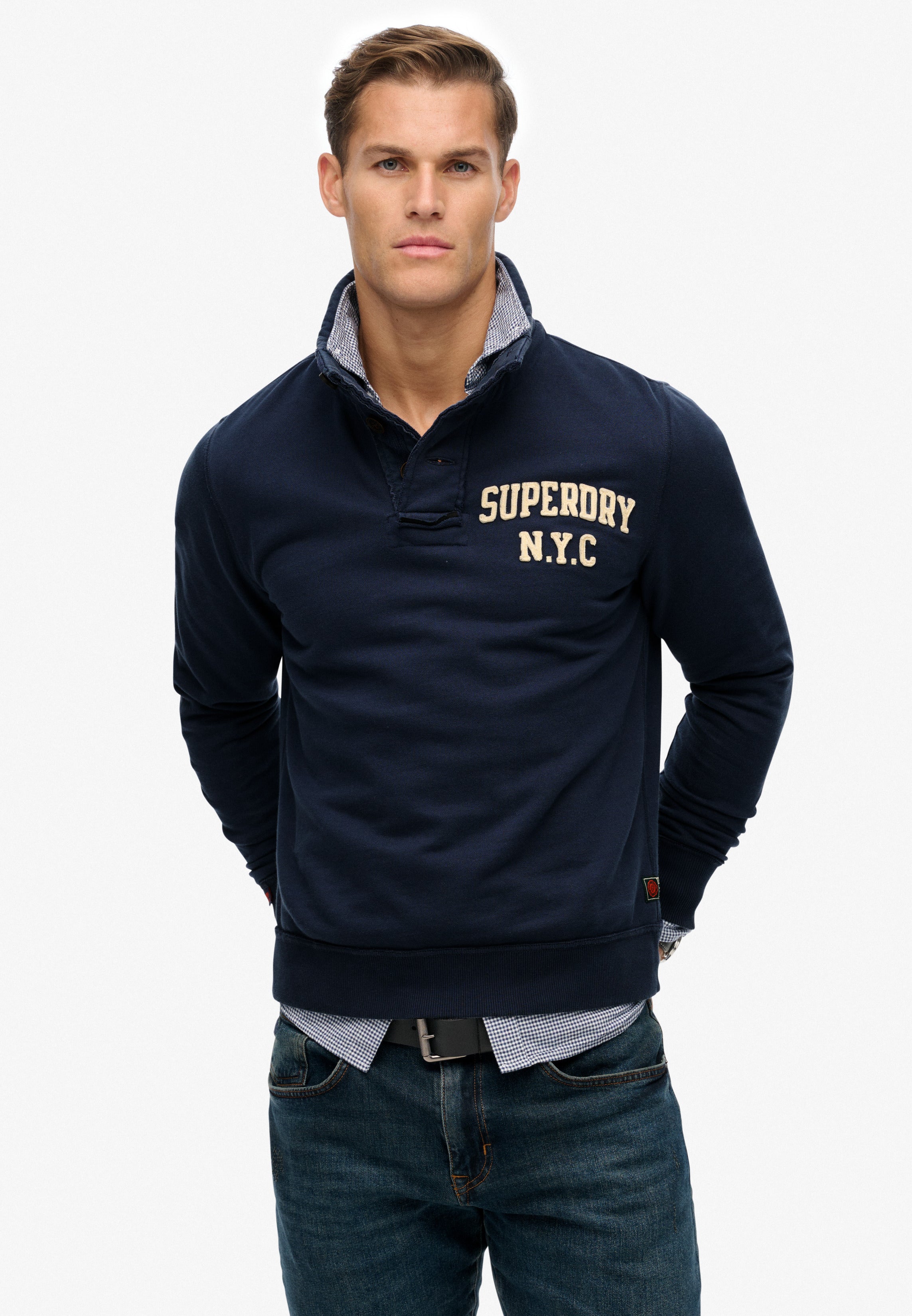 Vintage Athletic Henley Sweatshirt