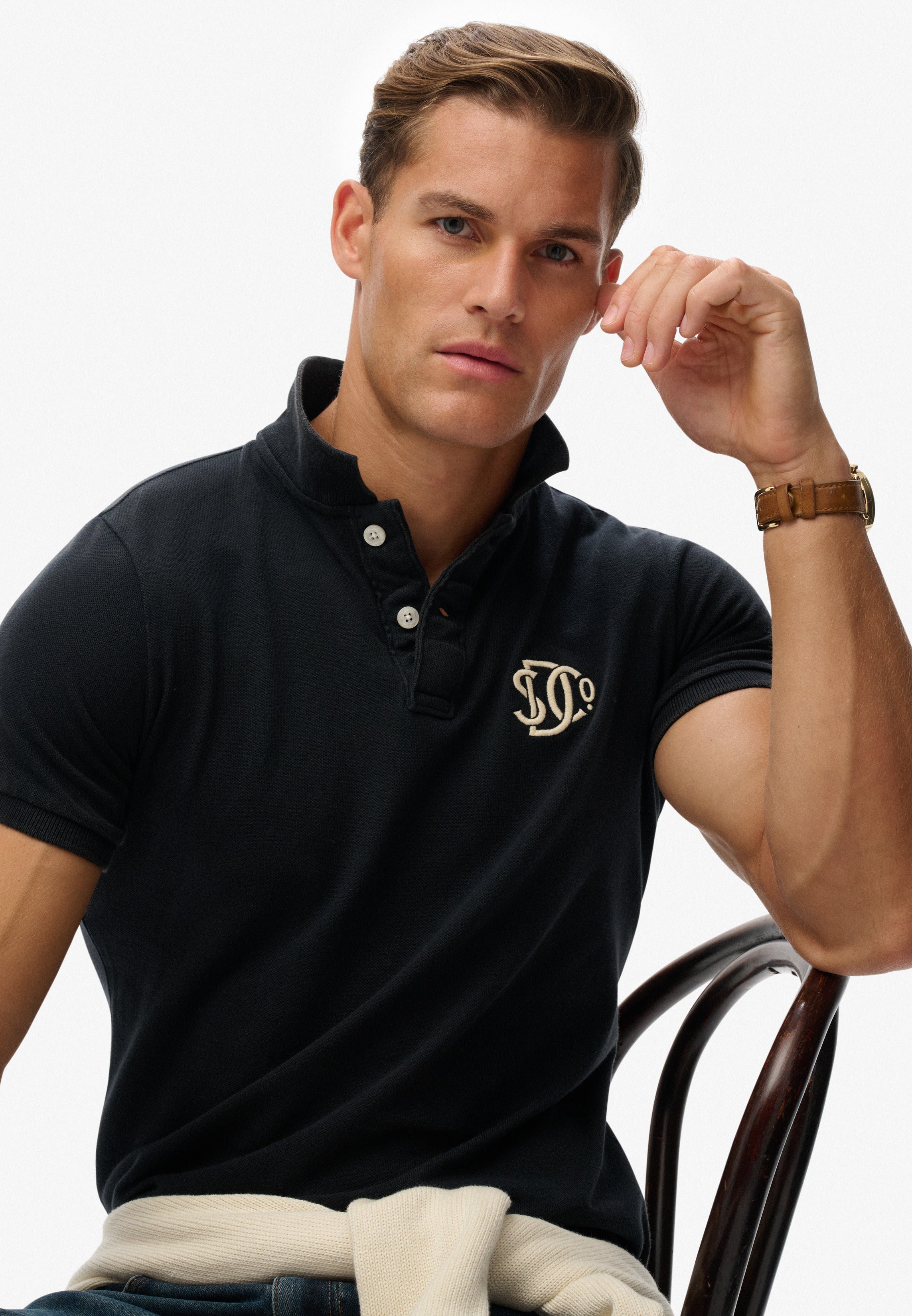 Vintage Athletic Embroidered Polo Shirt