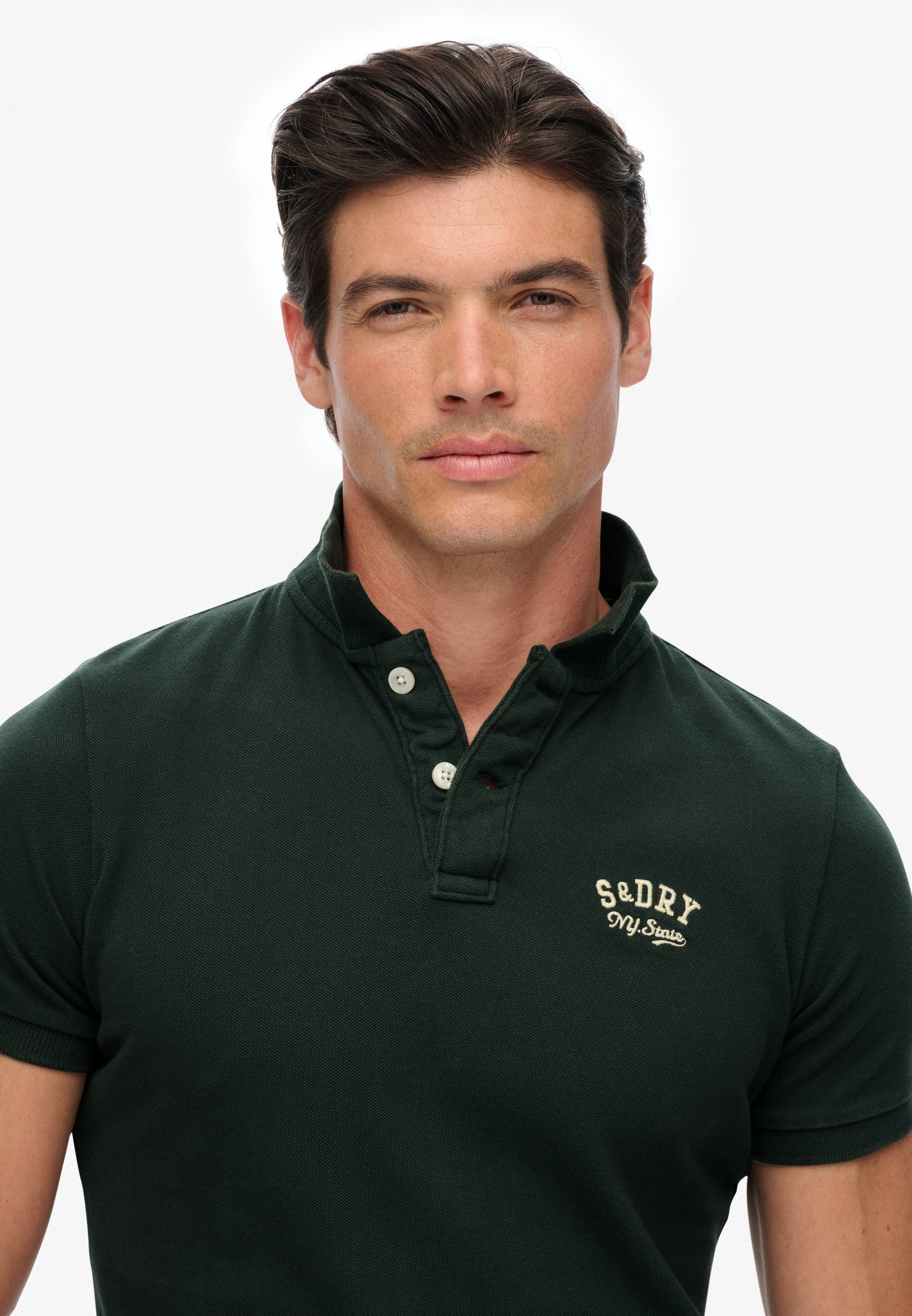 Vintage Athletic Embroidered Polo Shirt