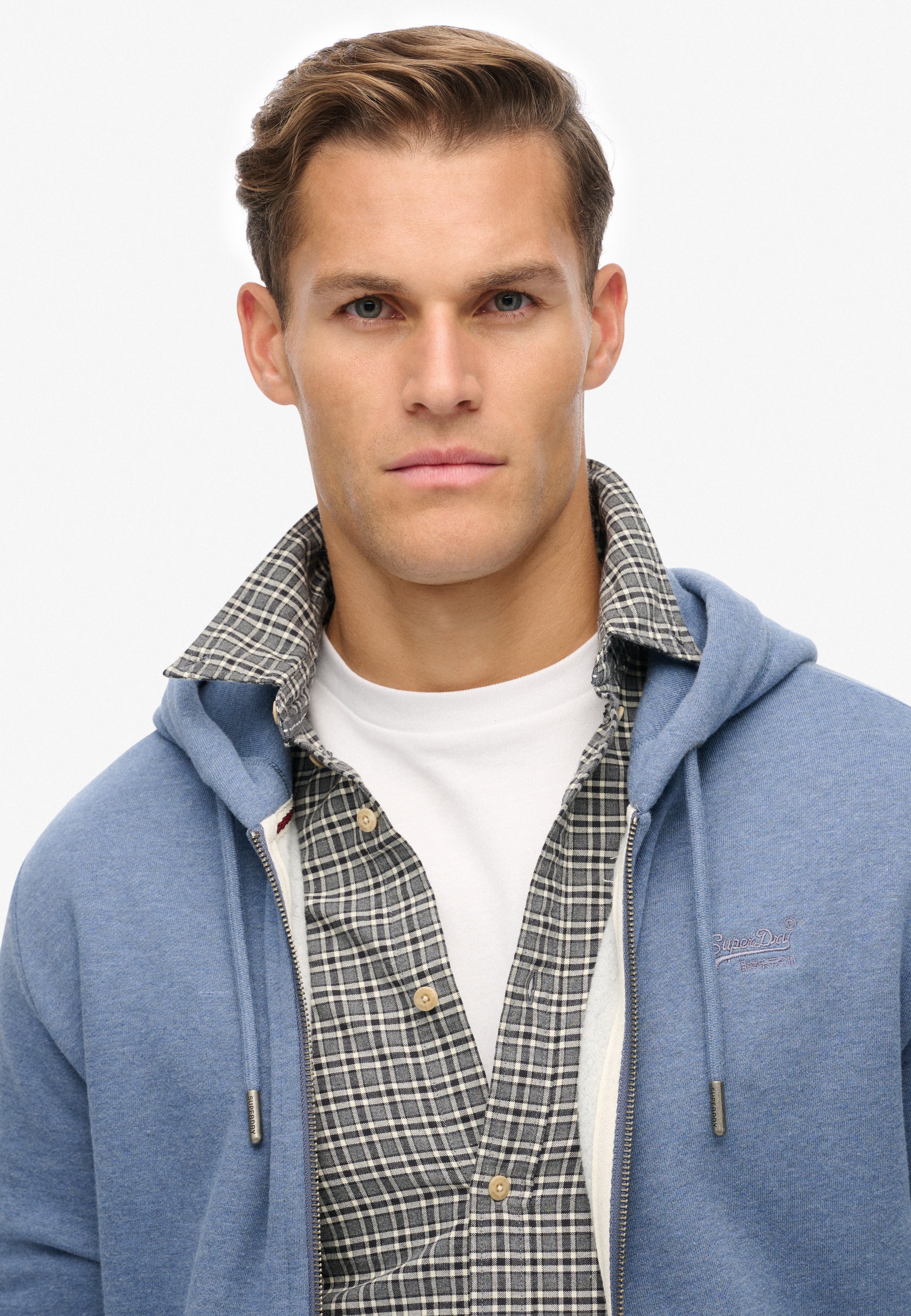 Essential Logo Half Brushed Zip Hoodie