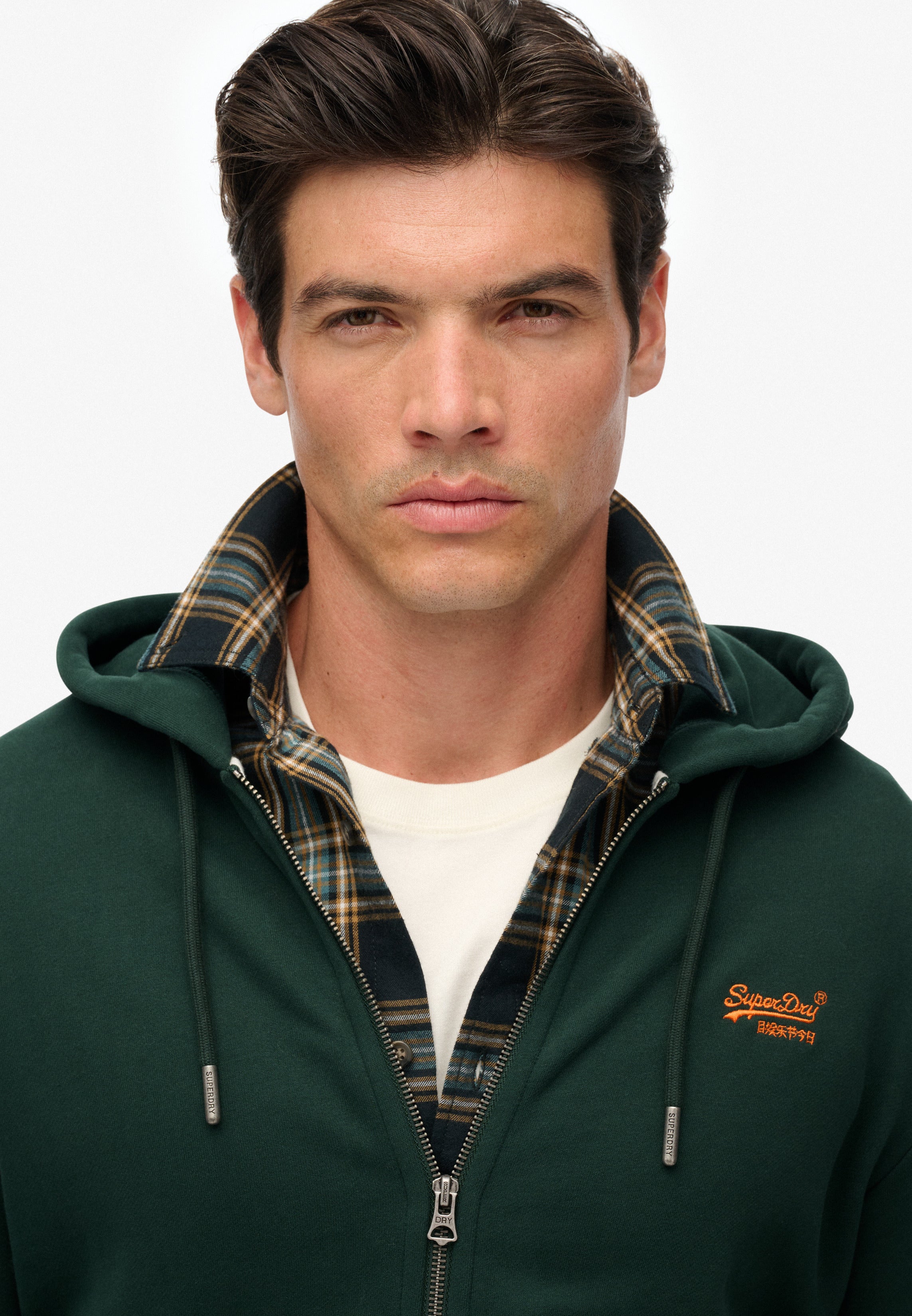 Essential Logo Half Brushed Zip Hoodie