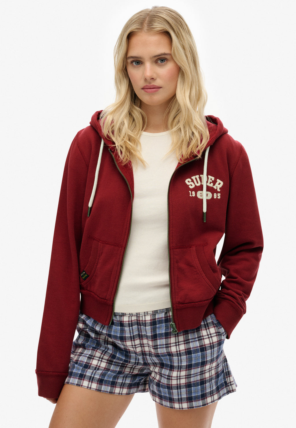 Athletic Essentials Relaxed Crop Zip-hoodie