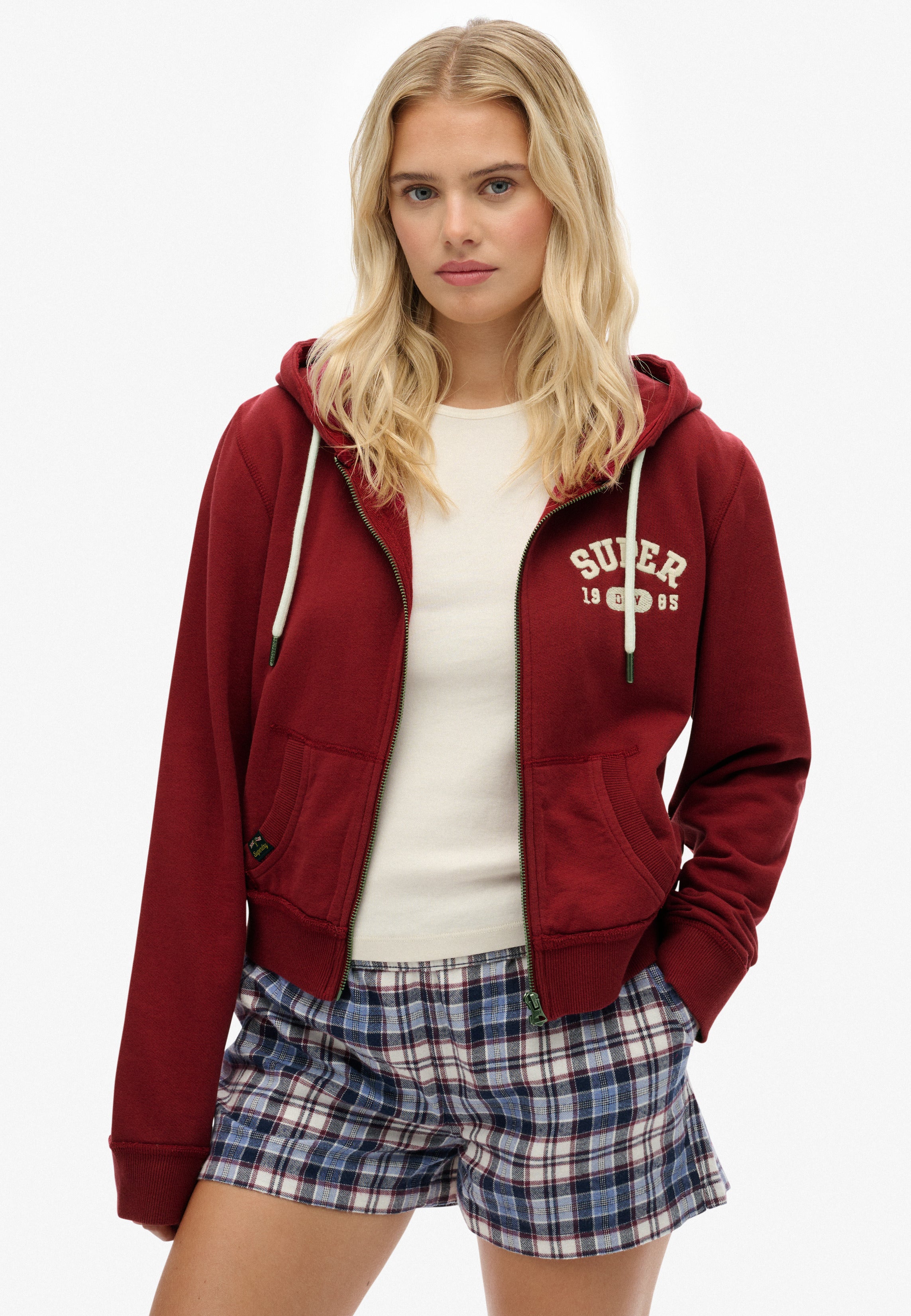 Athletic Essentials Relaxed Crop Zip-hoodie