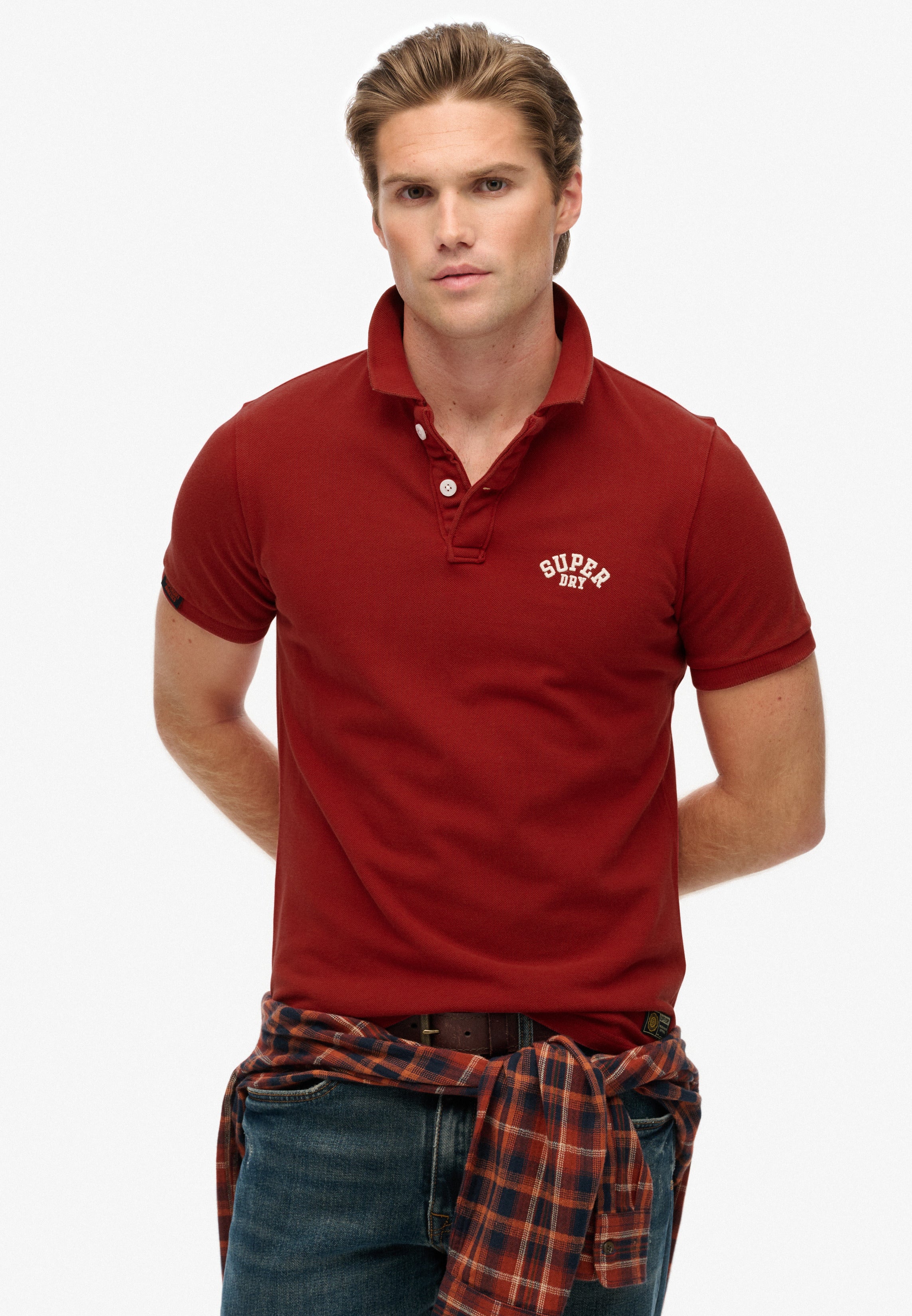 Vintage Athletic Embroidered Polo Shirt