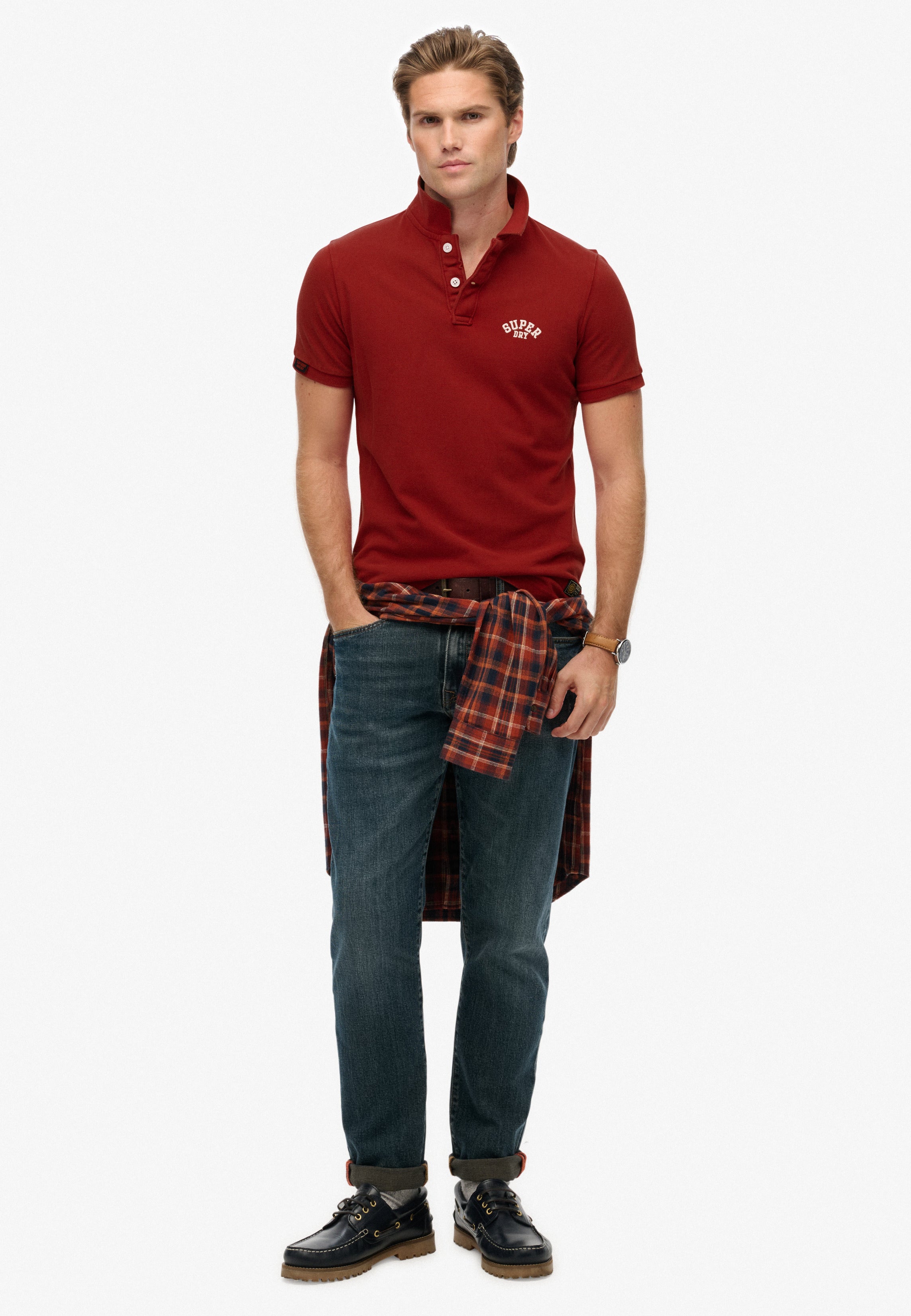 Vintage Athletic Embroidered Polo Shirt