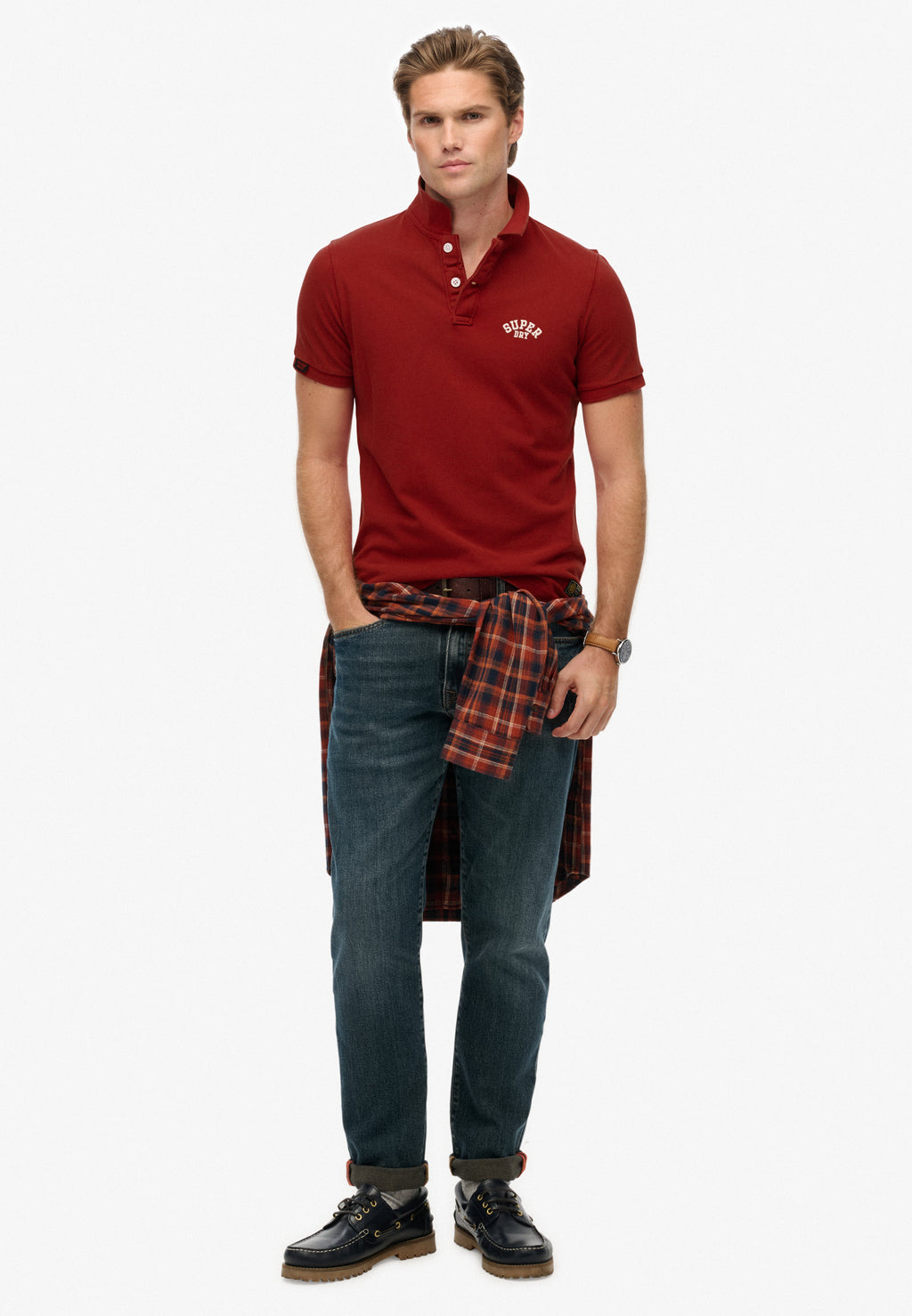 Vintage Athletic Embroidered Polo Shirt