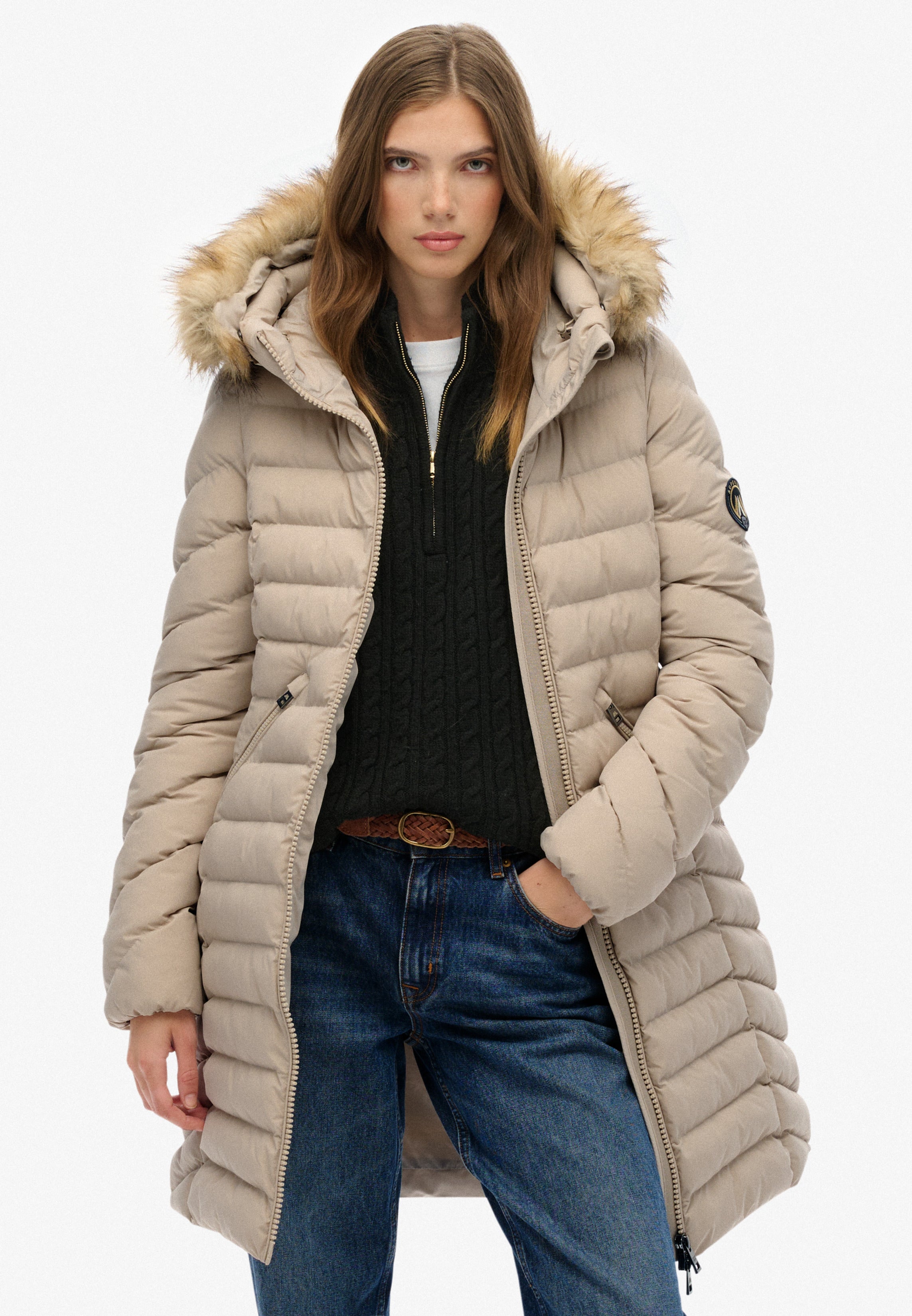 Fuji Faux Fur Hood Mid Length