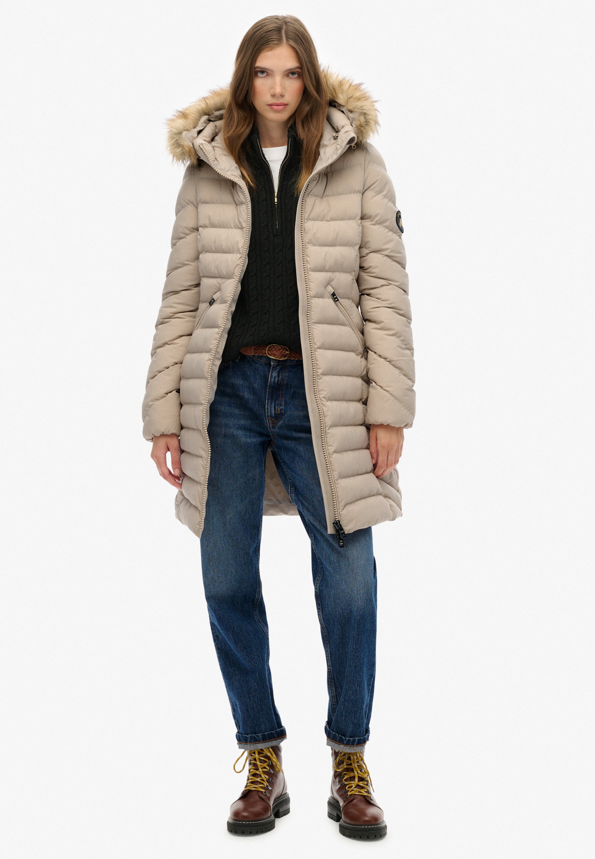 Fuji Faux Fur Hood Mid Length