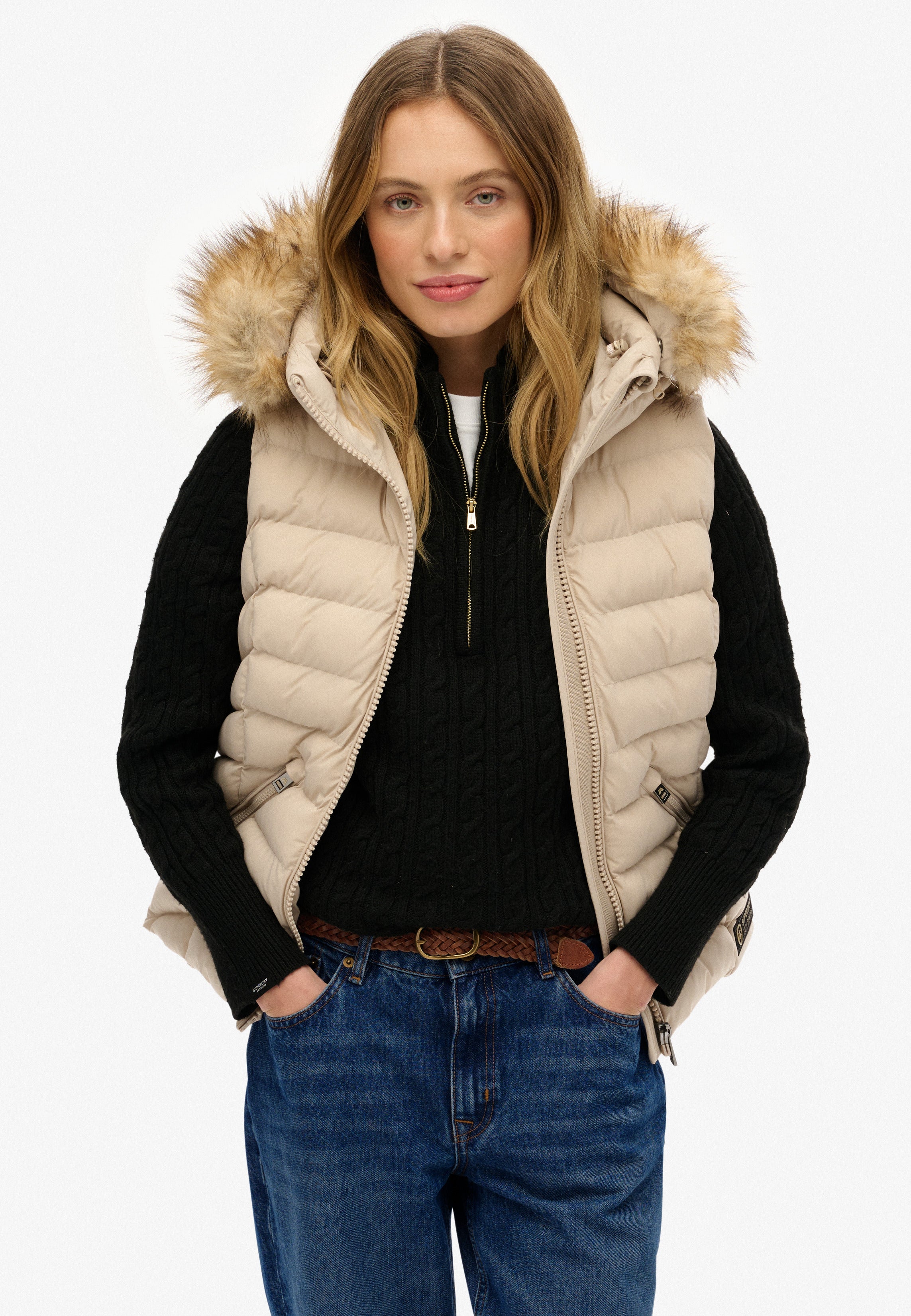 Fuji Faux Fur Hooded Gilet
