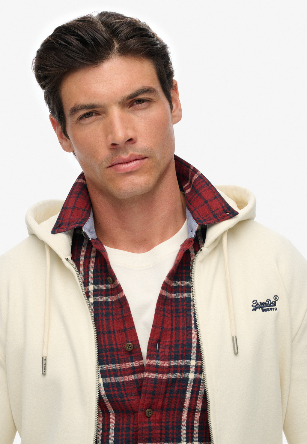 Essential Logo Half Brushed Zip Hoodie