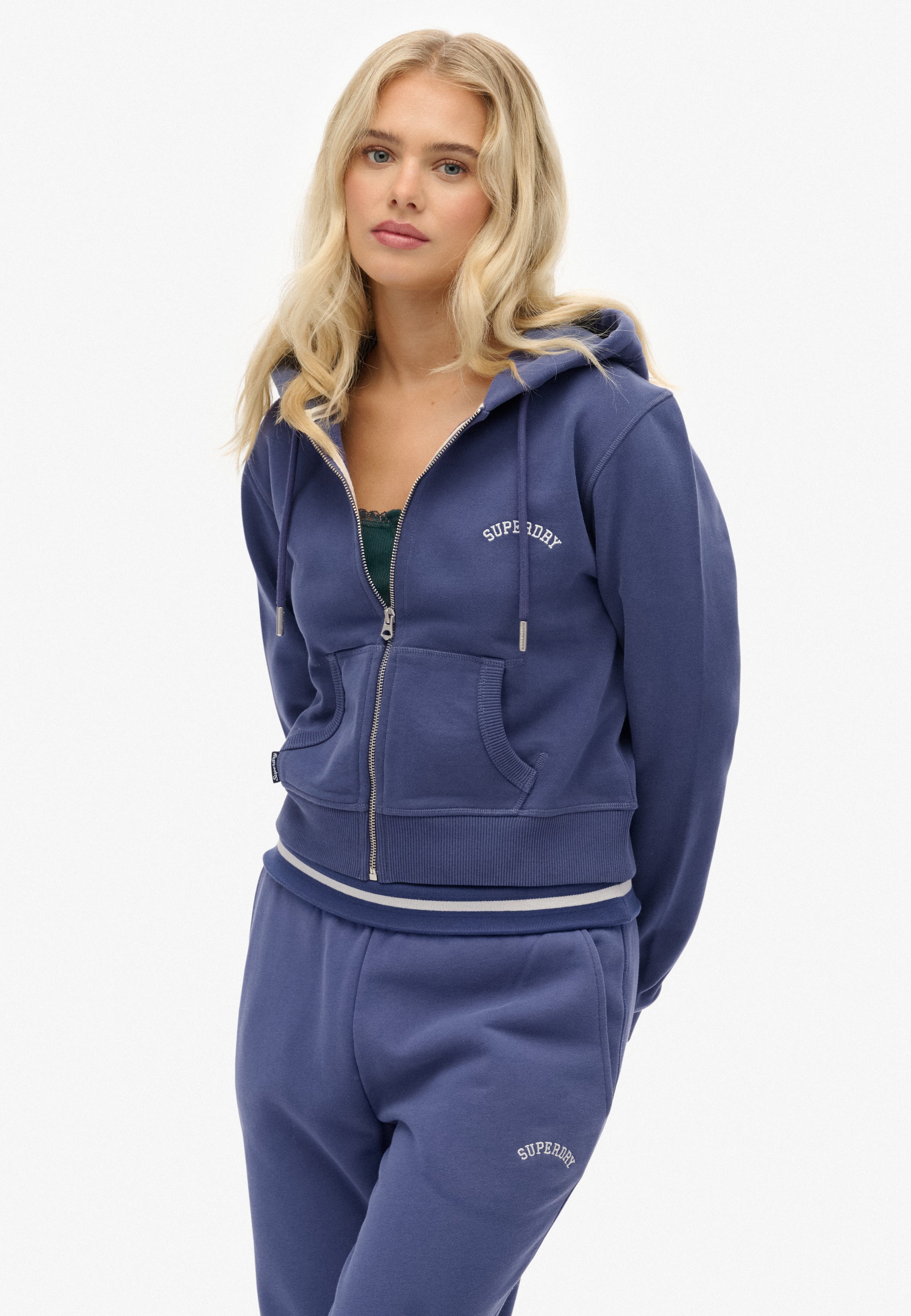 Essential Logo Cropped Zip Hoodie