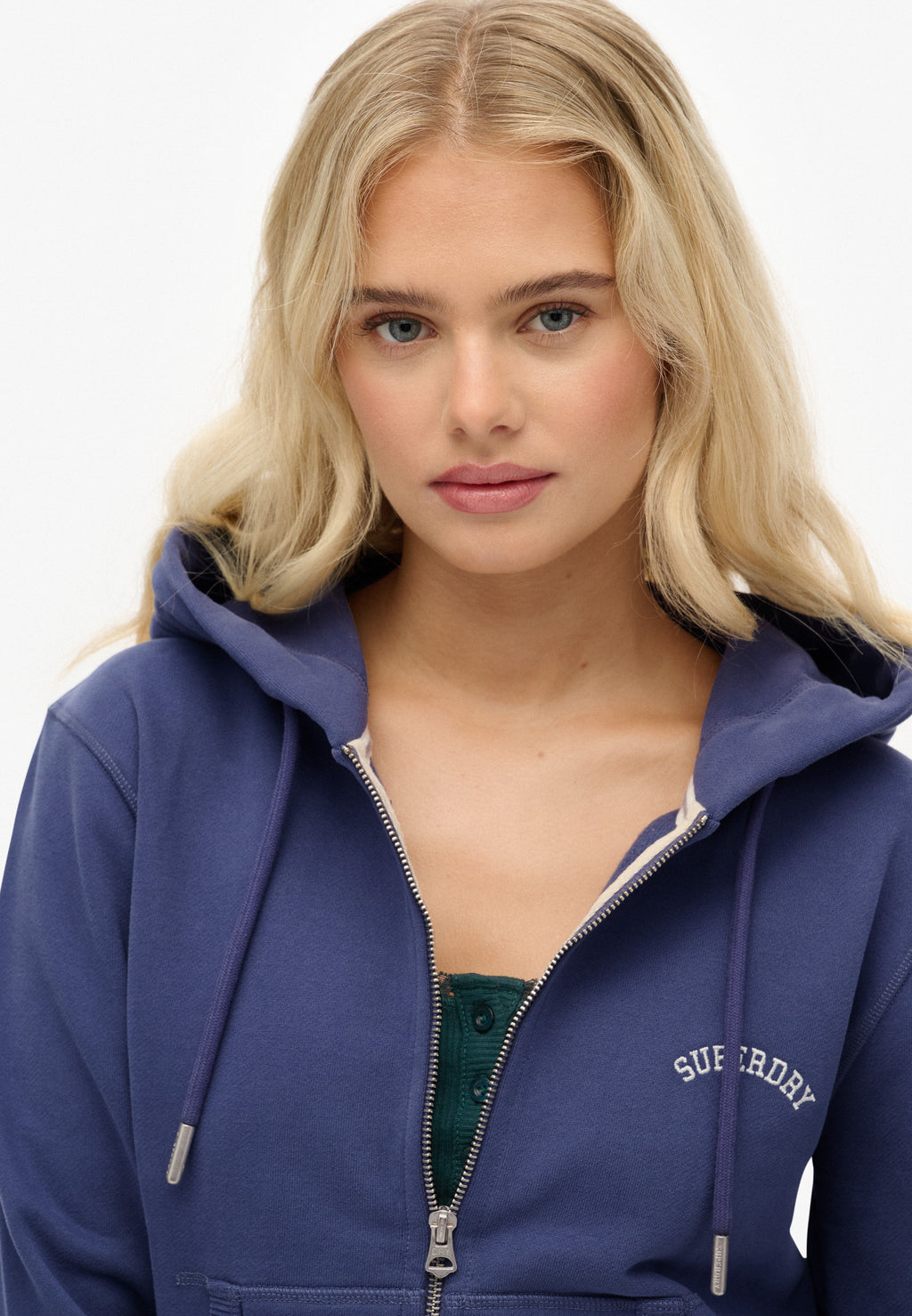 Essential Logo Cropped Zip Hoodie