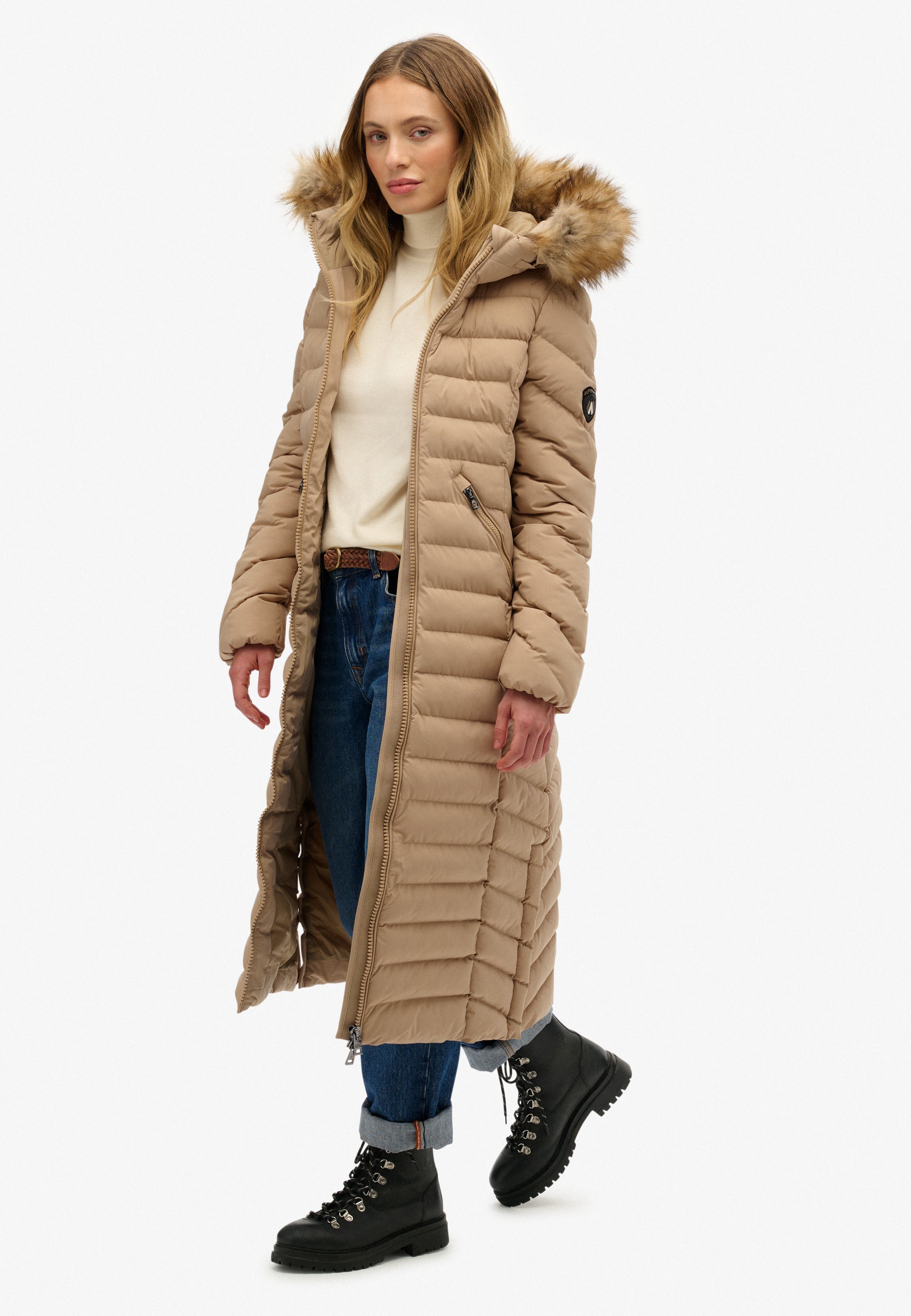 Fuji Faux Fur Hooded Longline