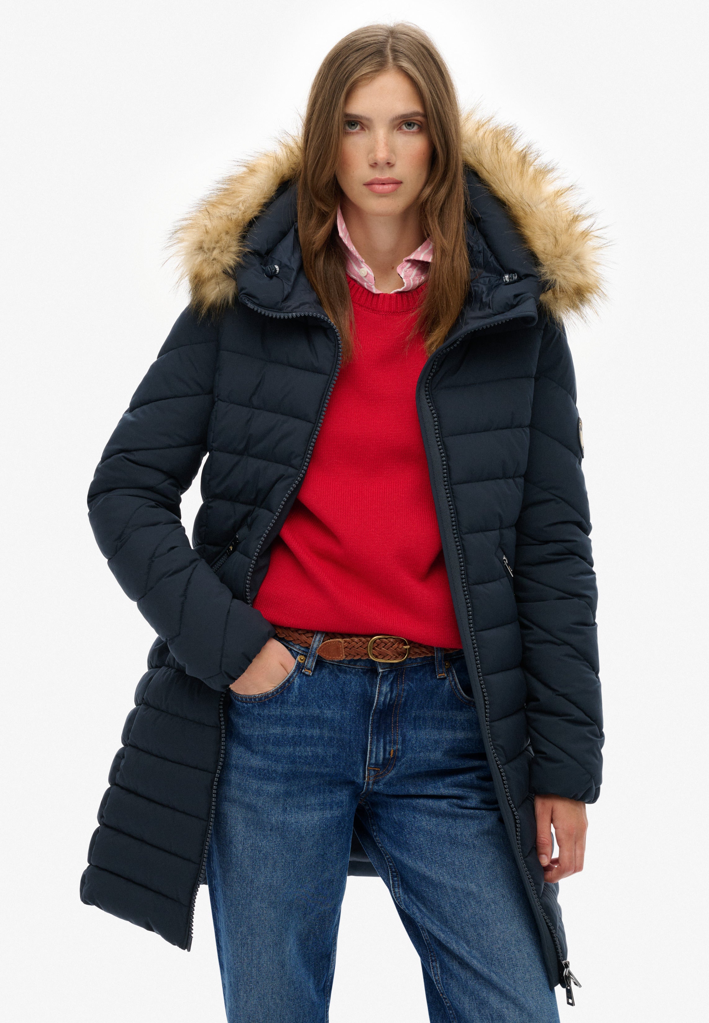 Fuji Faux Fur Hood Mid Length