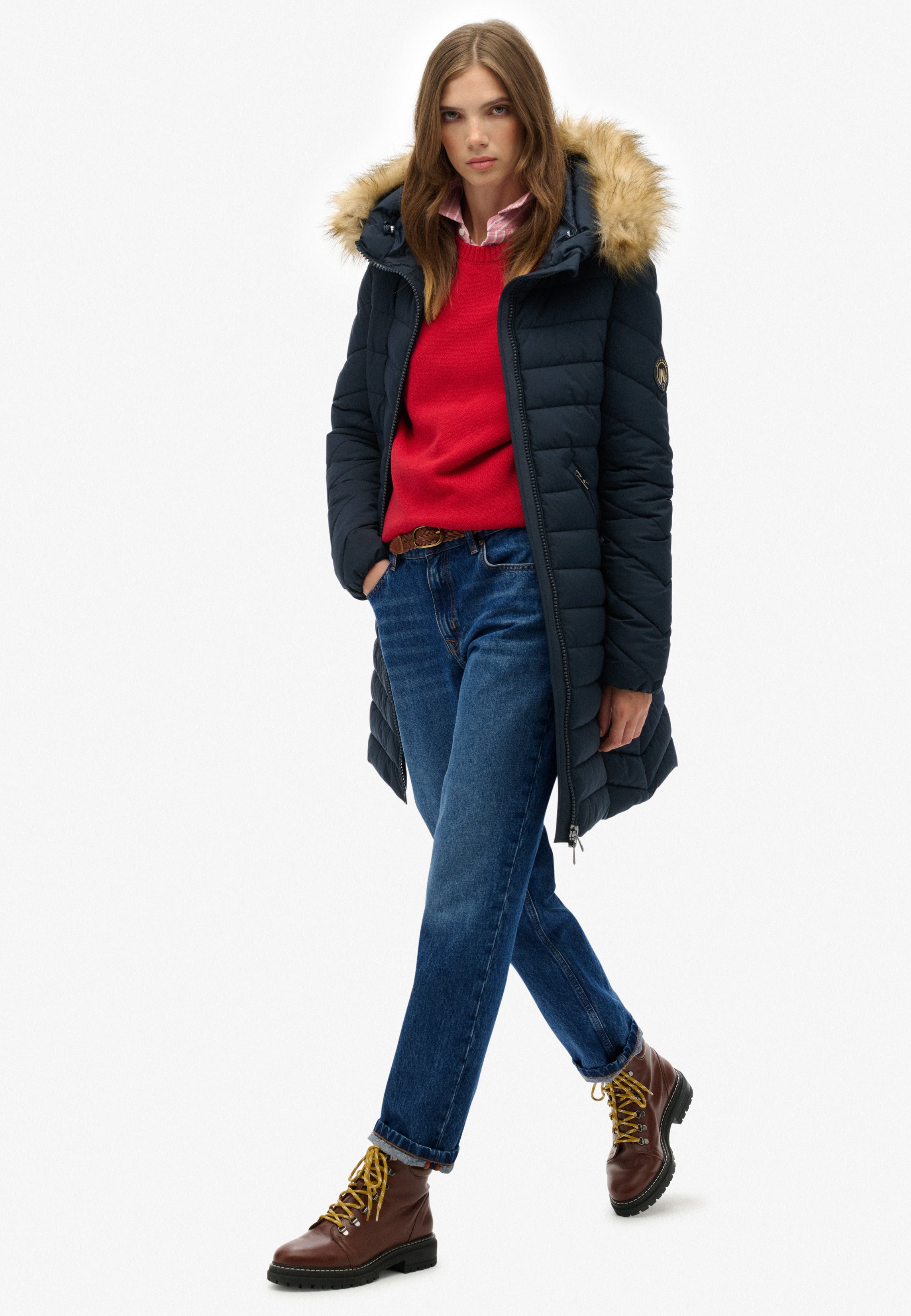 Fuji Faux Fur Hood Mid Length