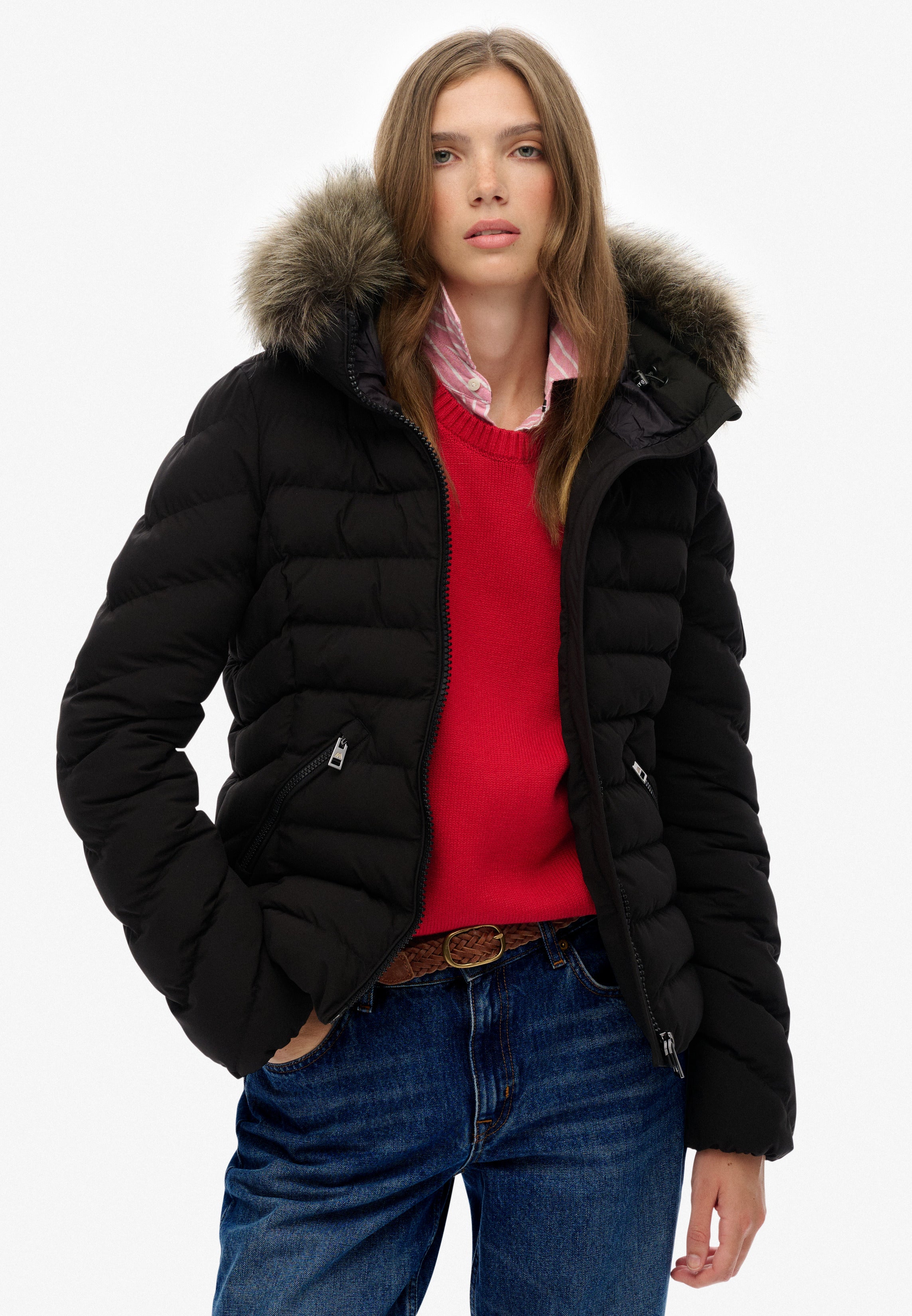 Fuji Faux Fur Hood Padded Jacket
