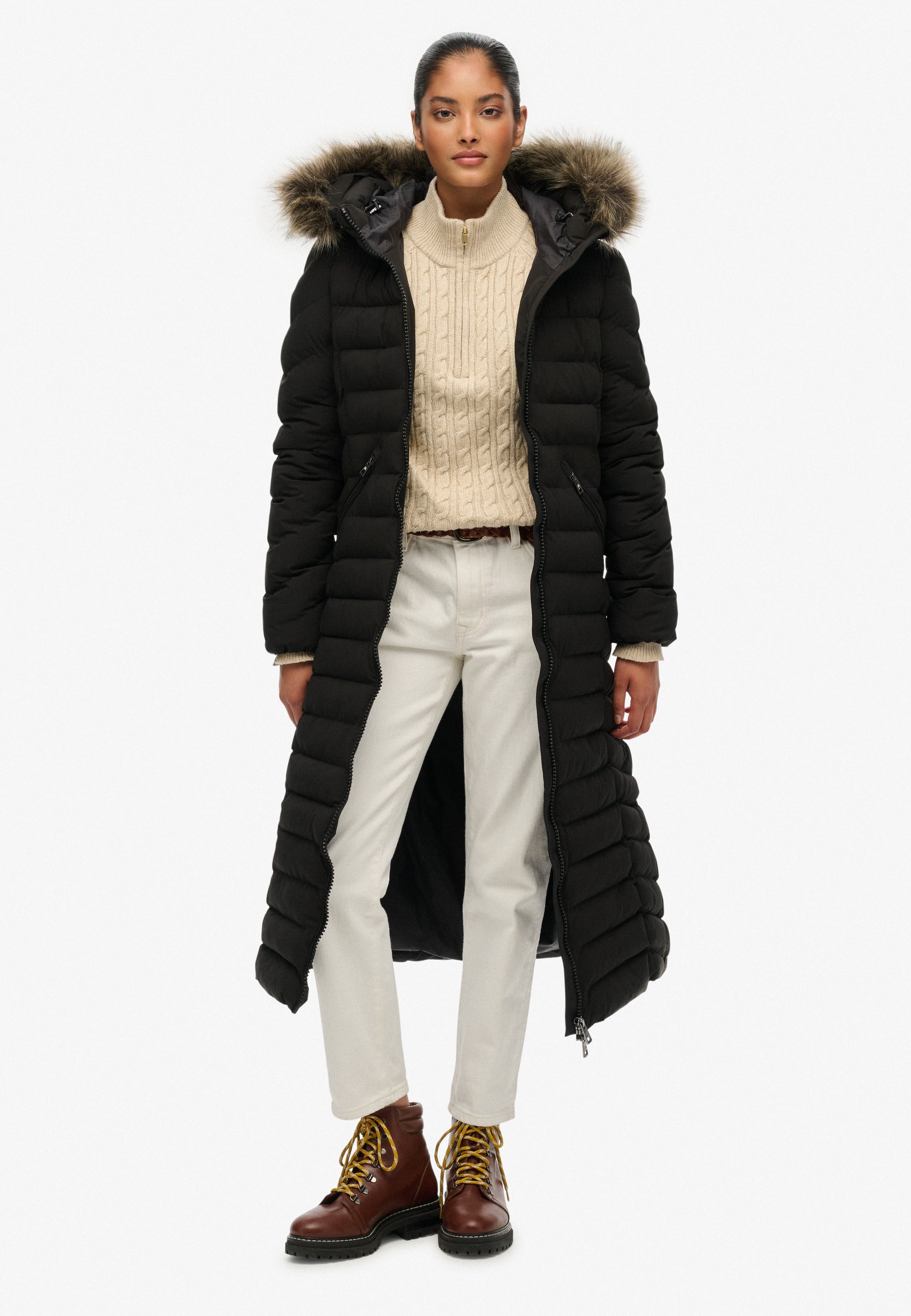 Fuji Faux Fur Hooded Longline
