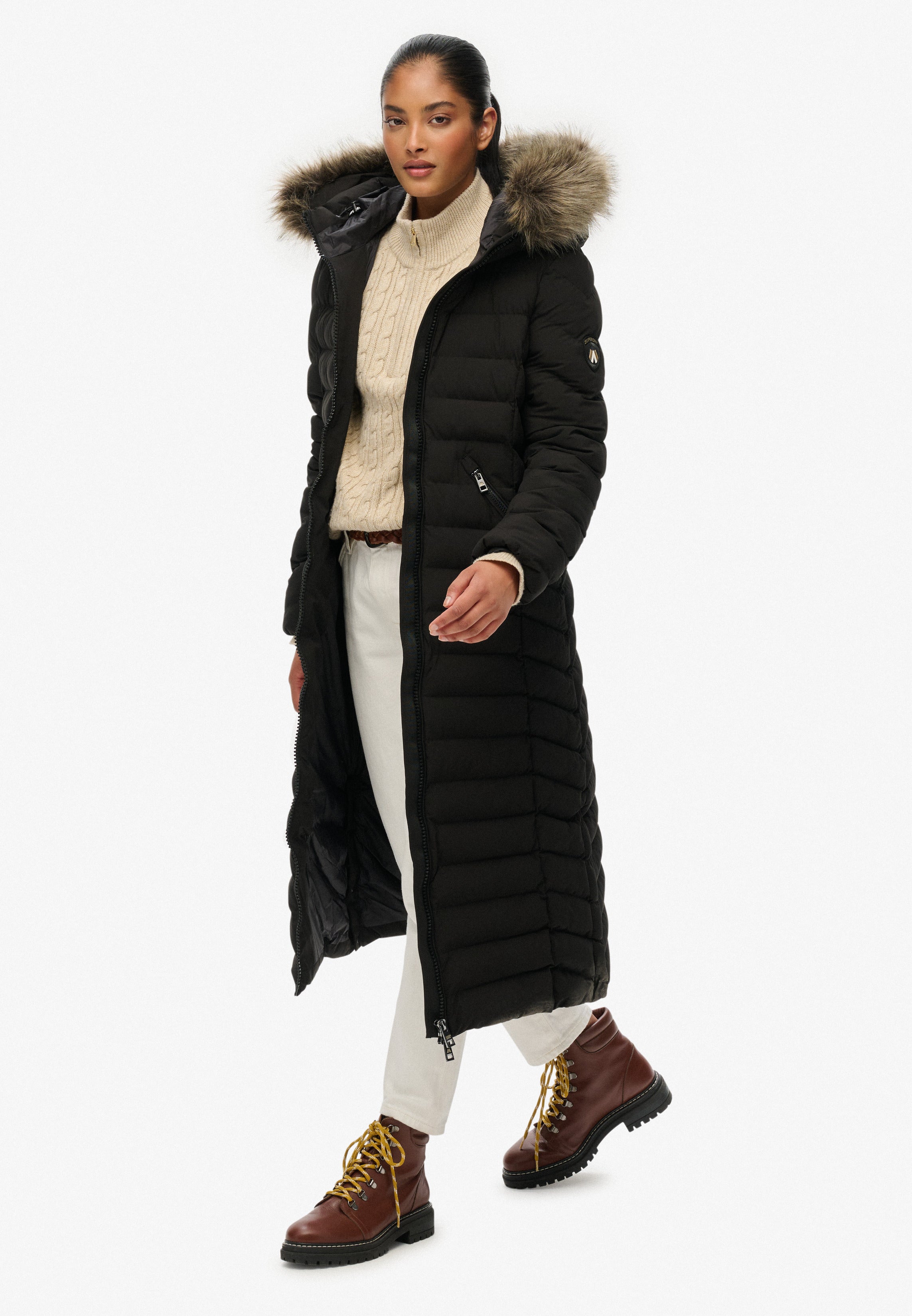 Fuji Faux Fur Hooded Longline