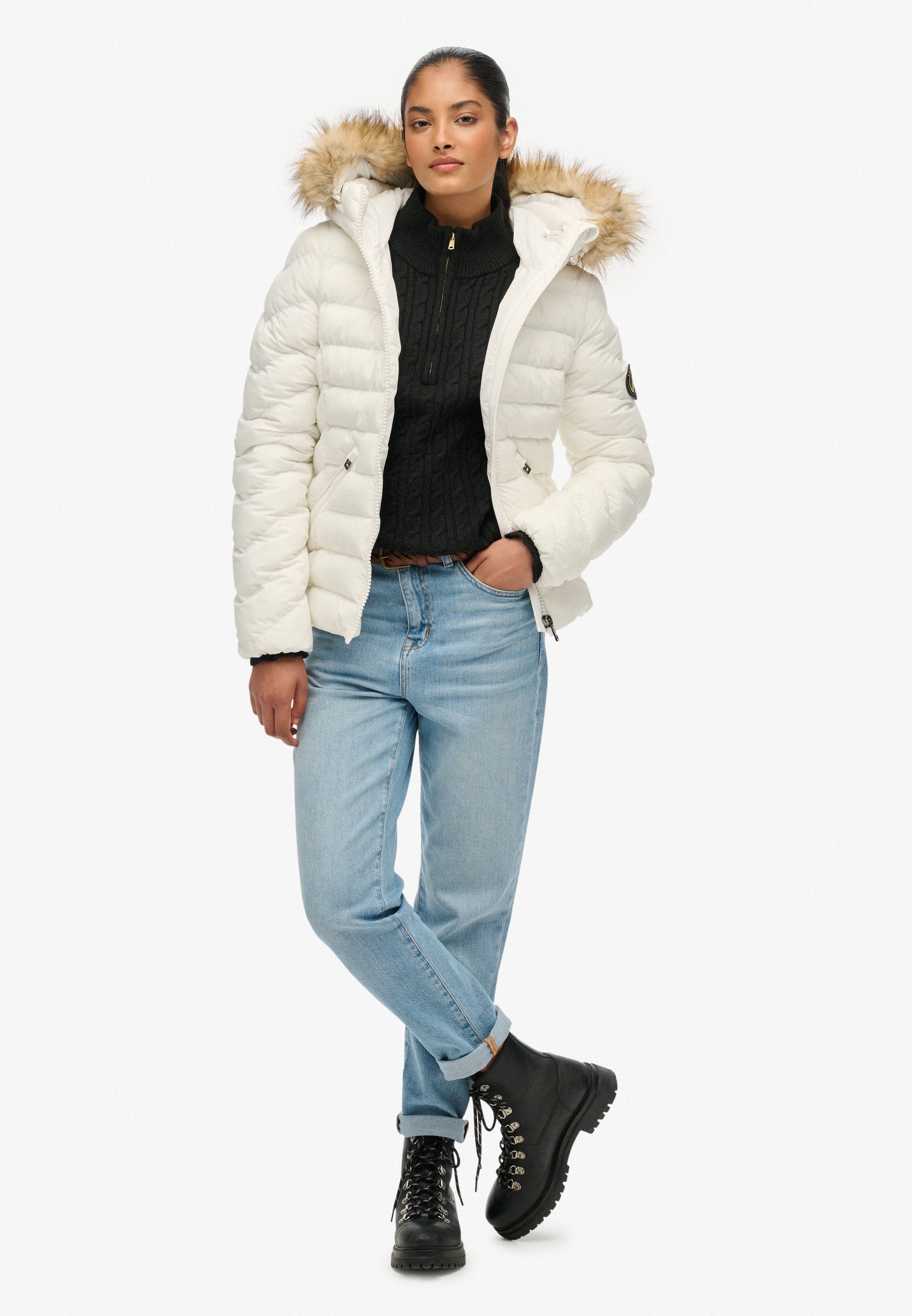 Fuji Faux Fur Hood Padded Jacket