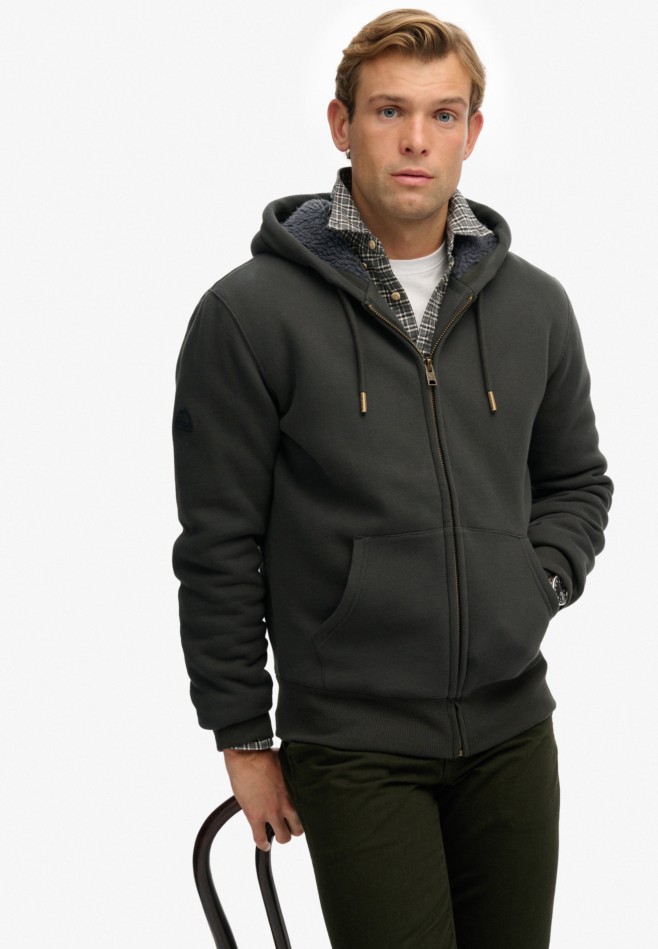 Borg Lined Zip Hoodie