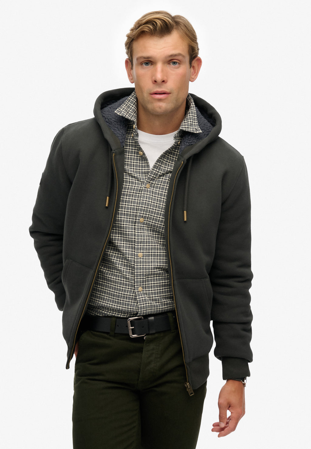 Borg Lined Zip Hoodie