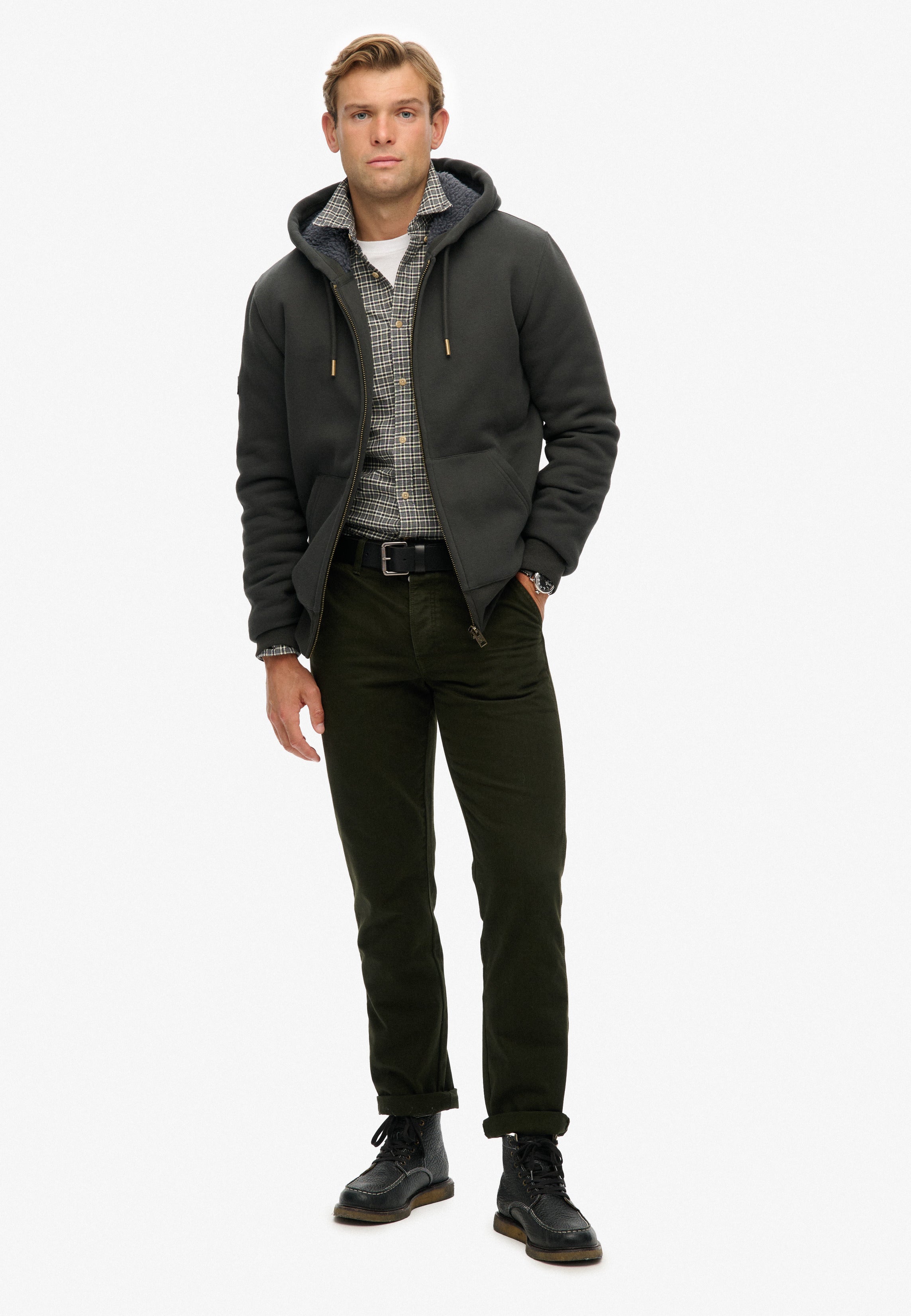 Borg Lined Zip Hoodie