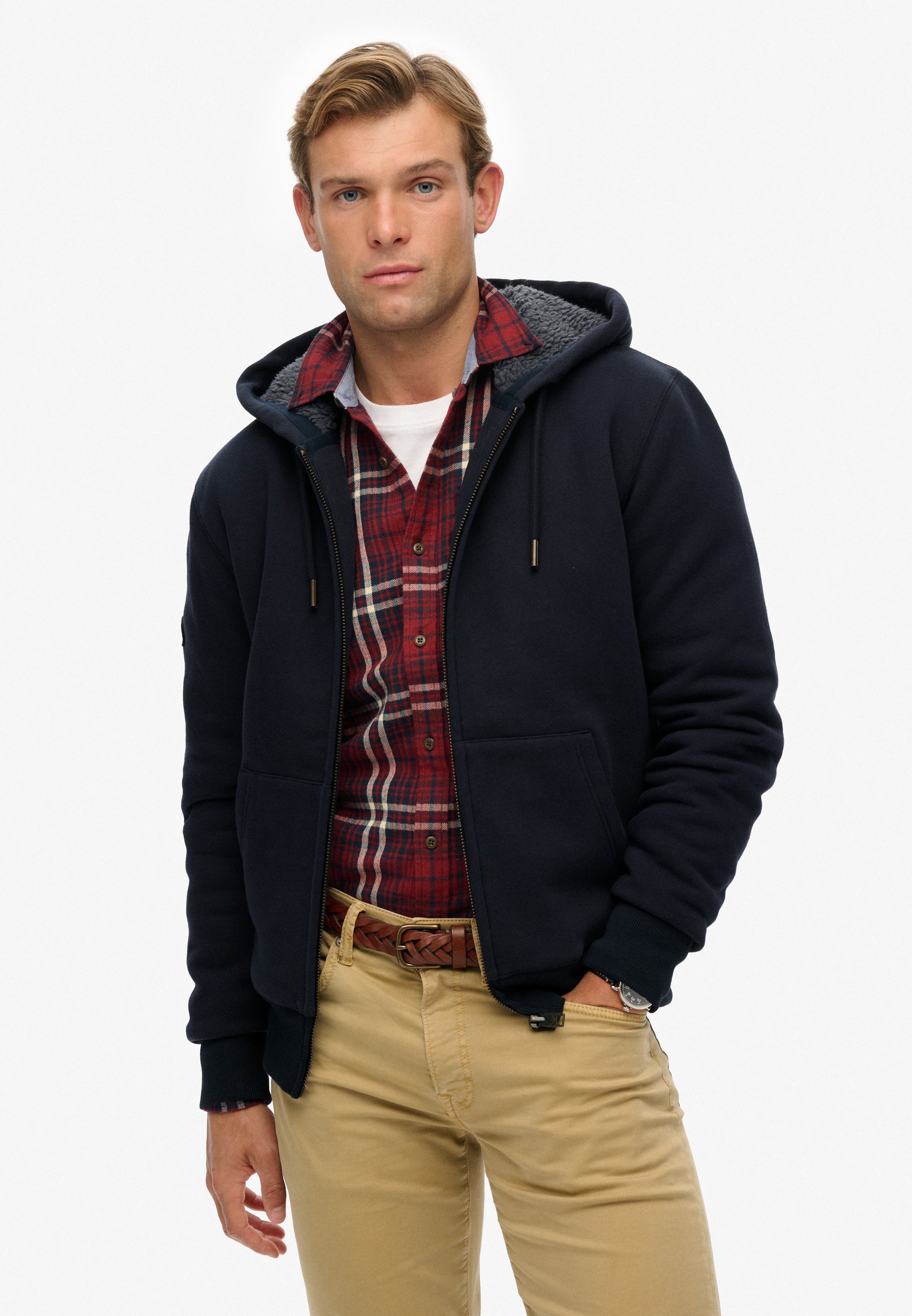 Borg Lined Zip Hoodie