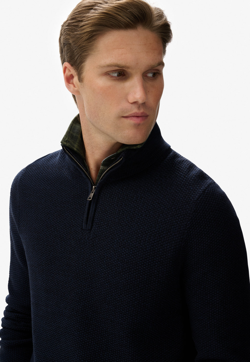 كنزة نصف سحاب من نسيج قطني