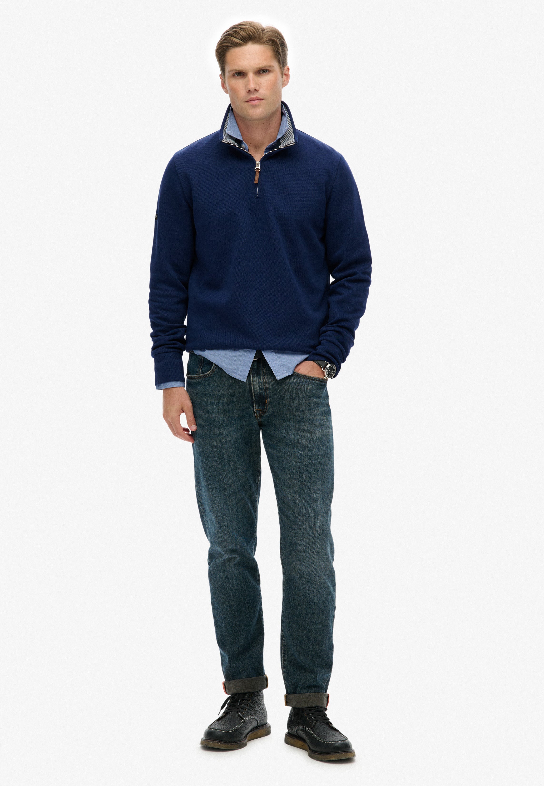 Core Pique Half Zip Sweatshirt