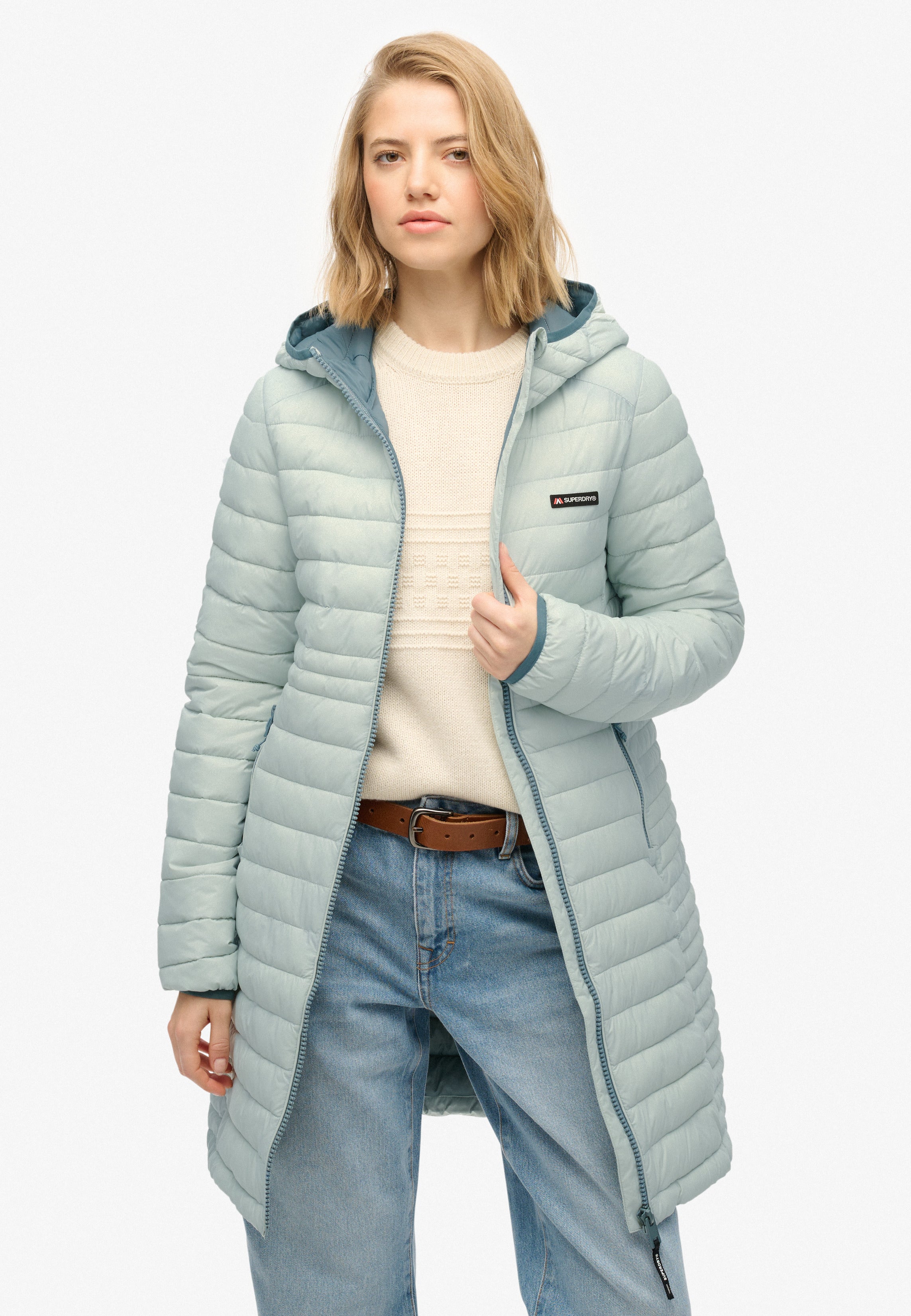 Hooded Fuji Lite Mid Length Padded Jacket