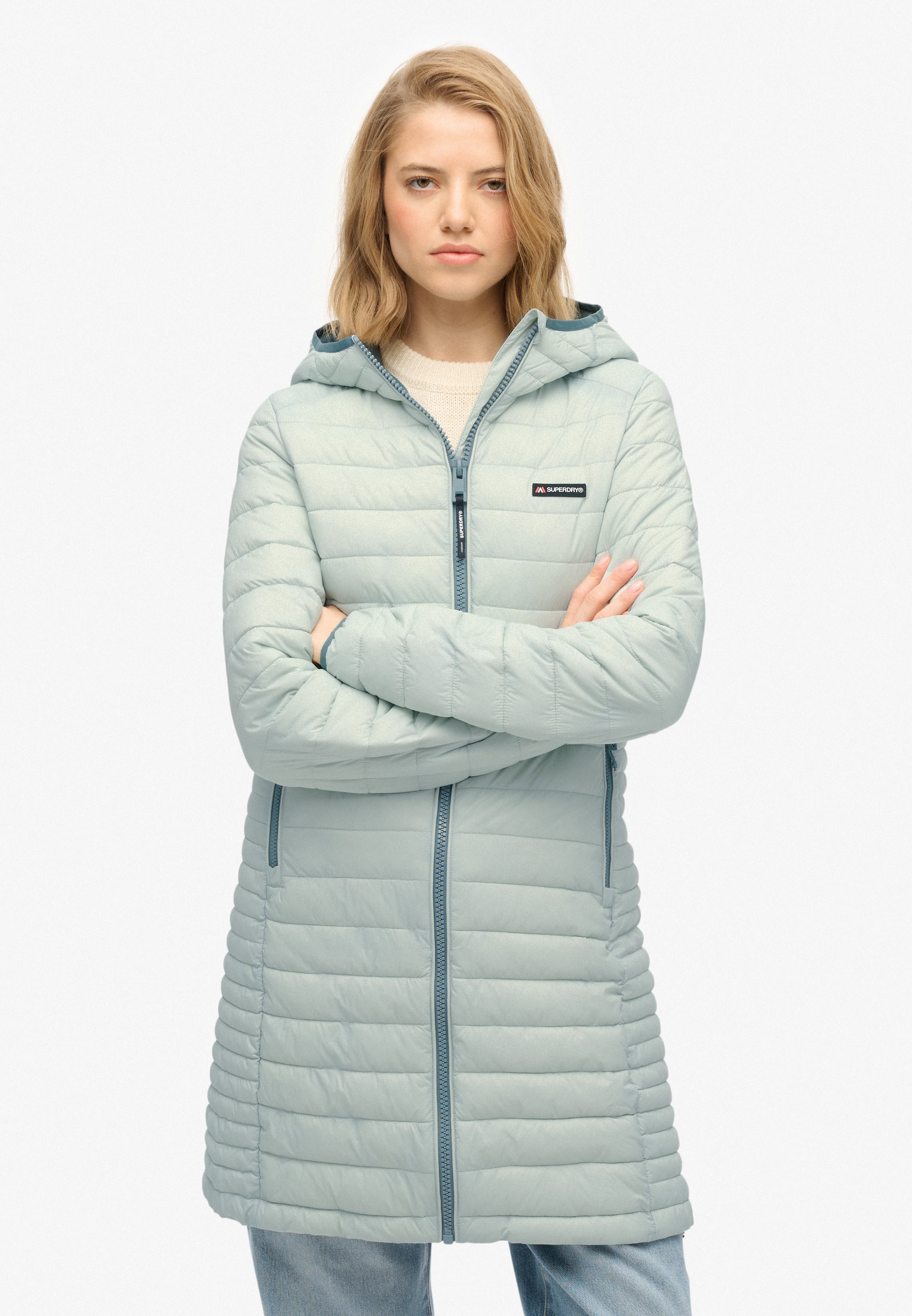 Hooded Fuji Lite Mid Length Padded Jacket