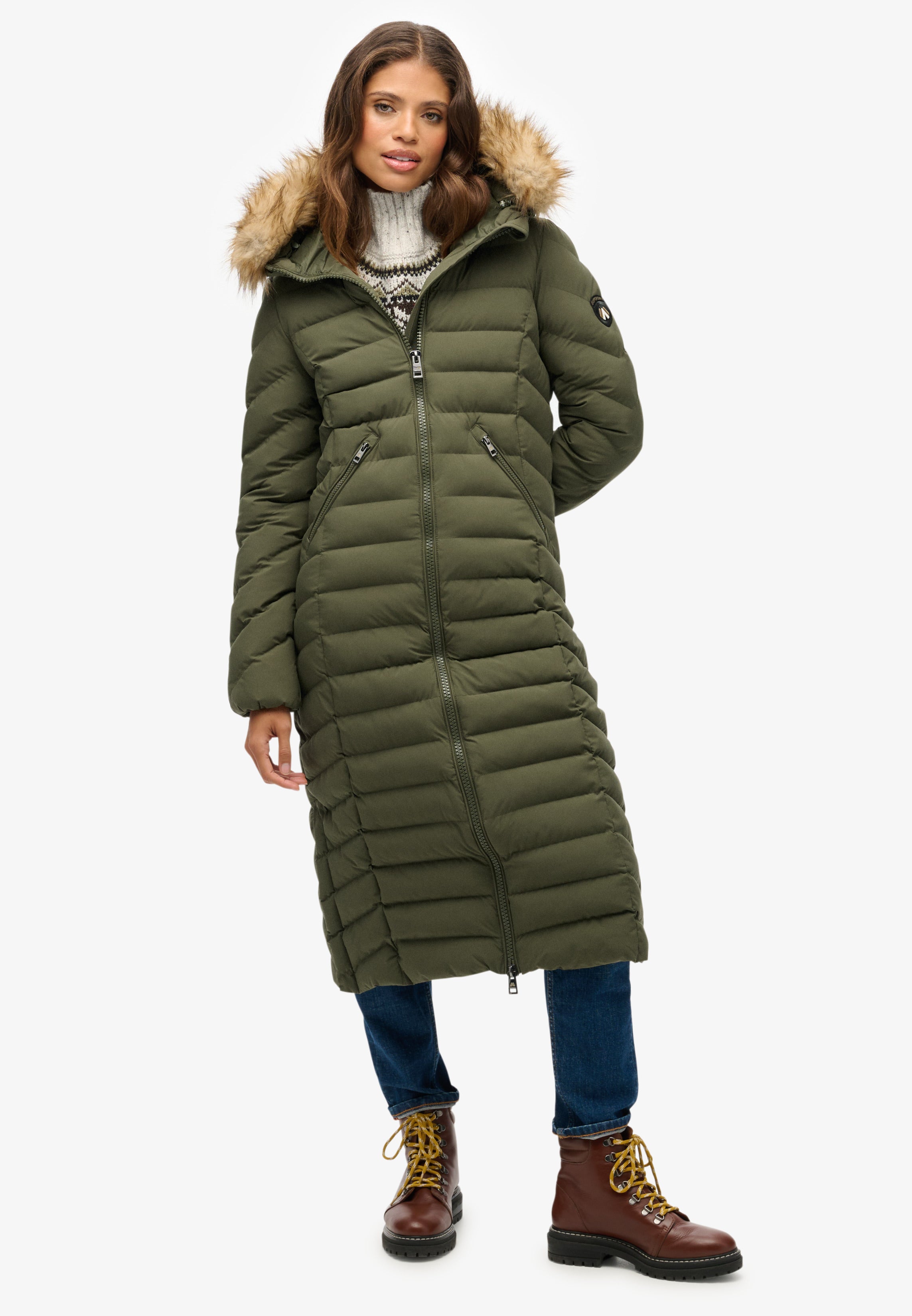 Fuji Faux Fur Hooded Longline