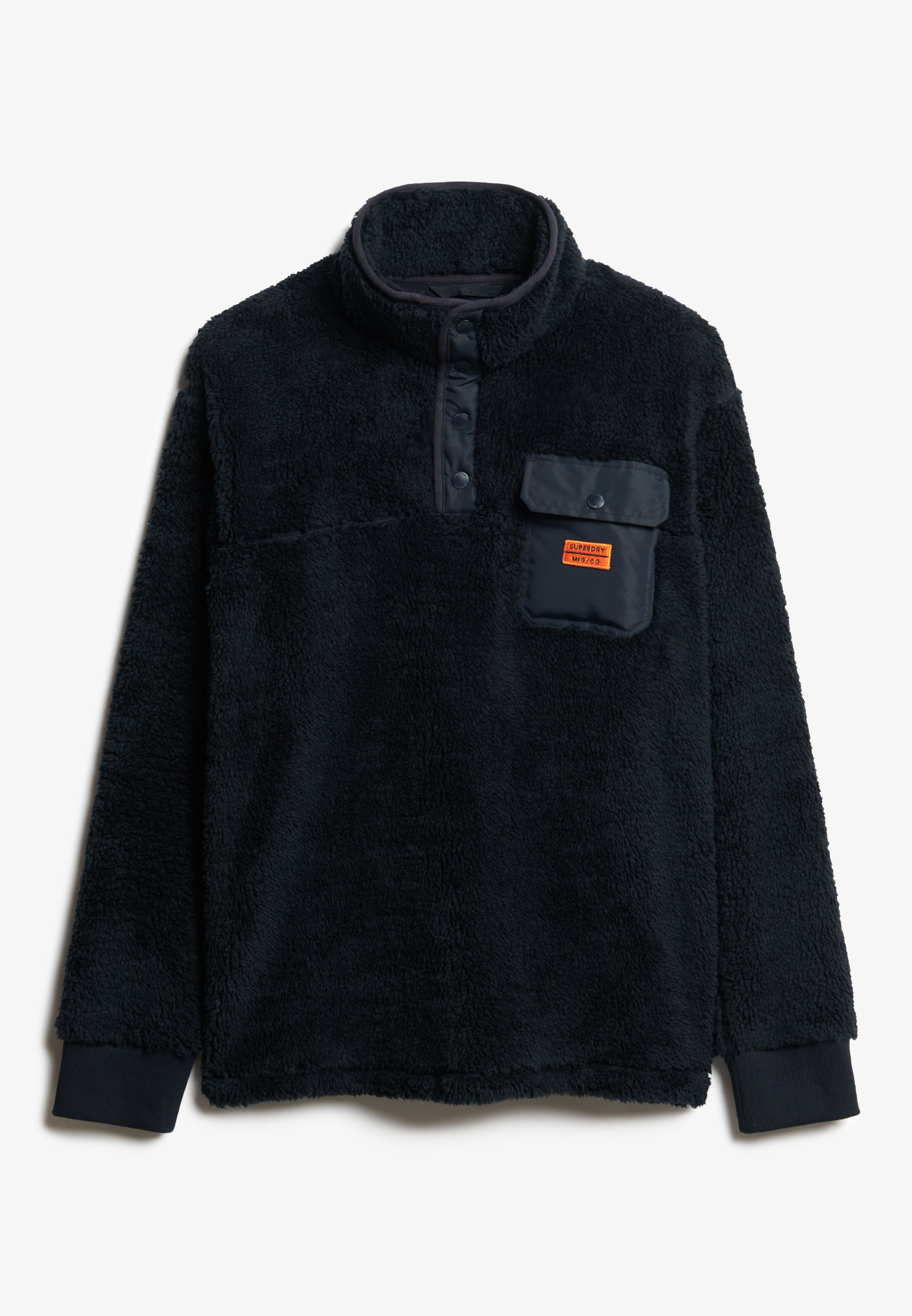 High Pile Fleece Henley Jumper