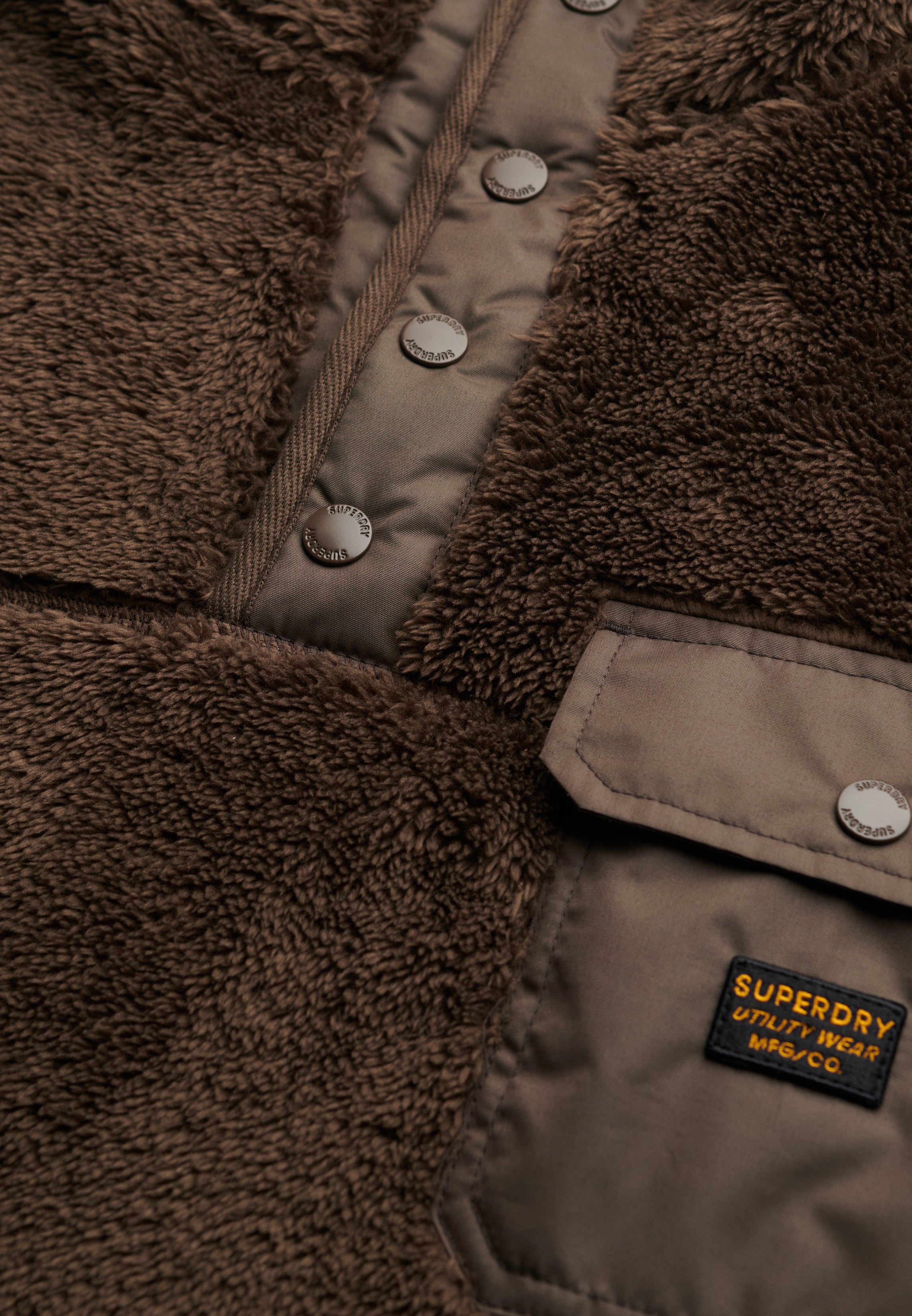 High Pile Fleece Henley Jumper