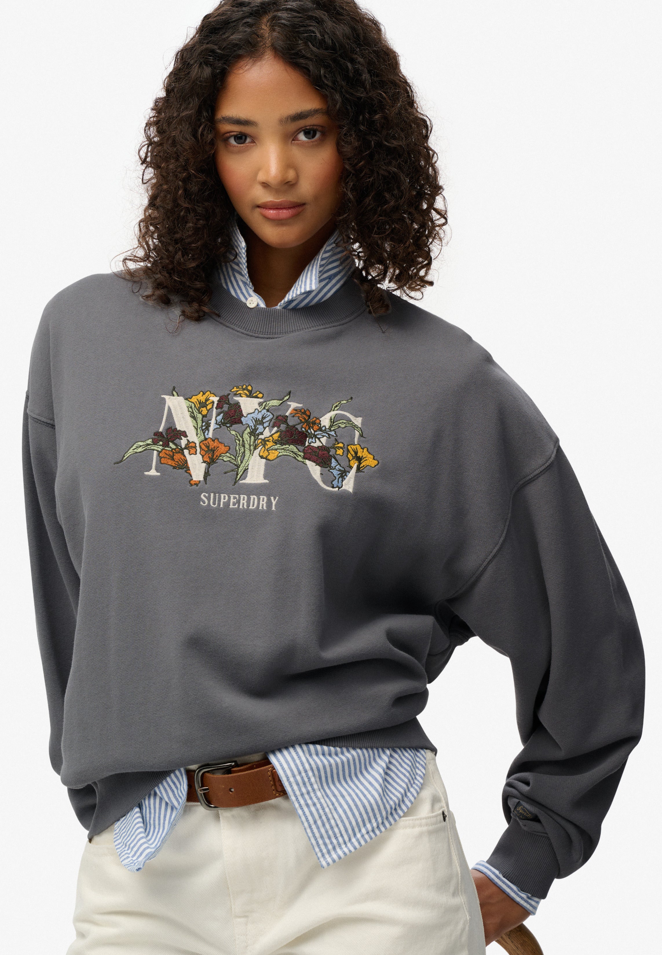 Night Garden Oversized Crew Sweatshirt