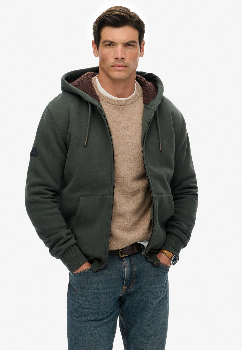 Borg Lined Zip Hoodie