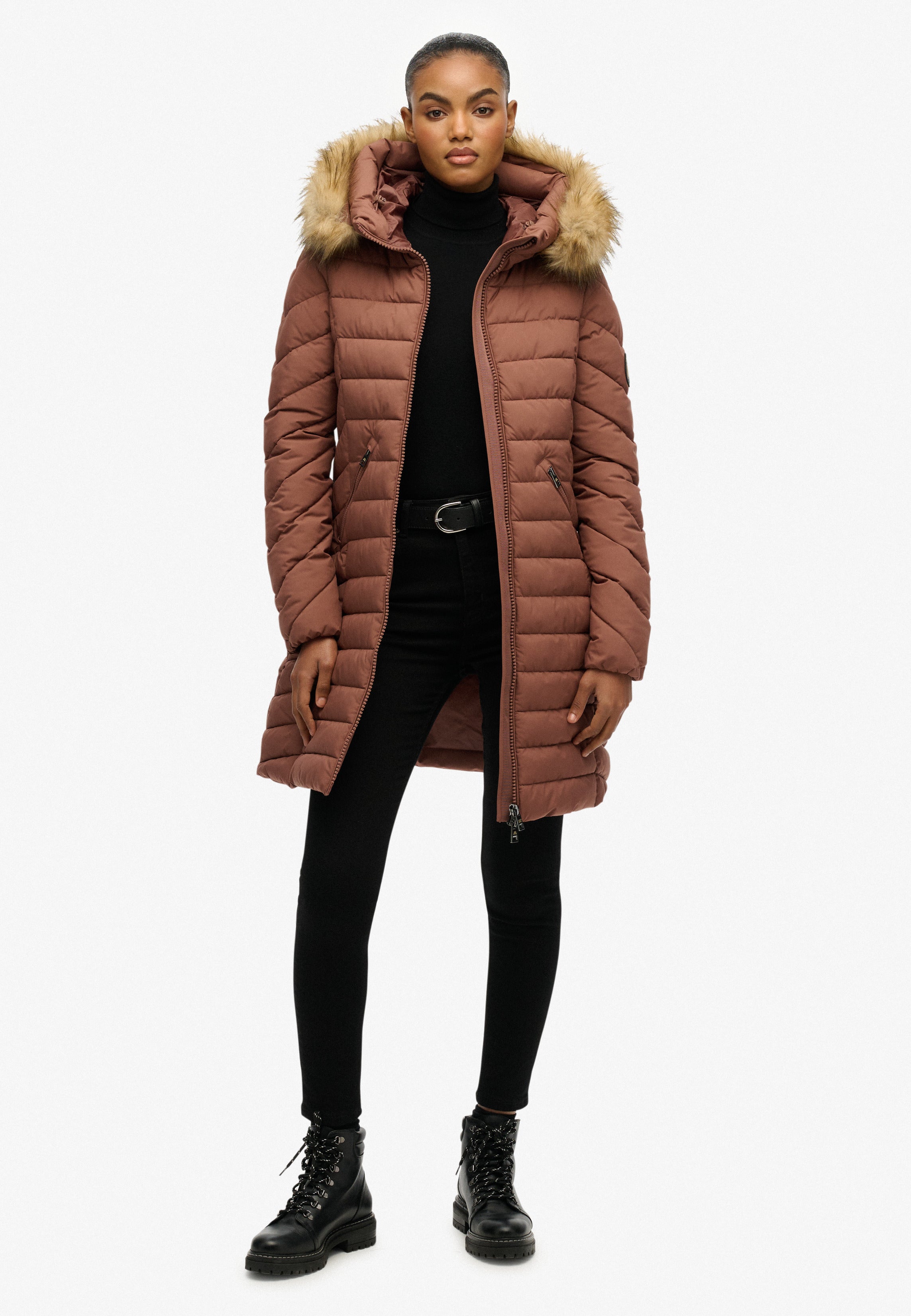 Fuji Faux Fur Hood Mid Length