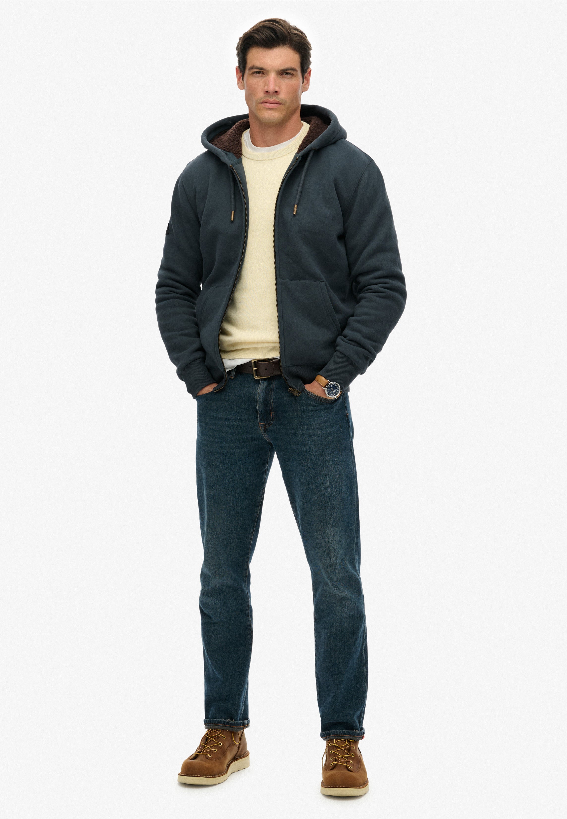 Borg Lined Zip Hoodie