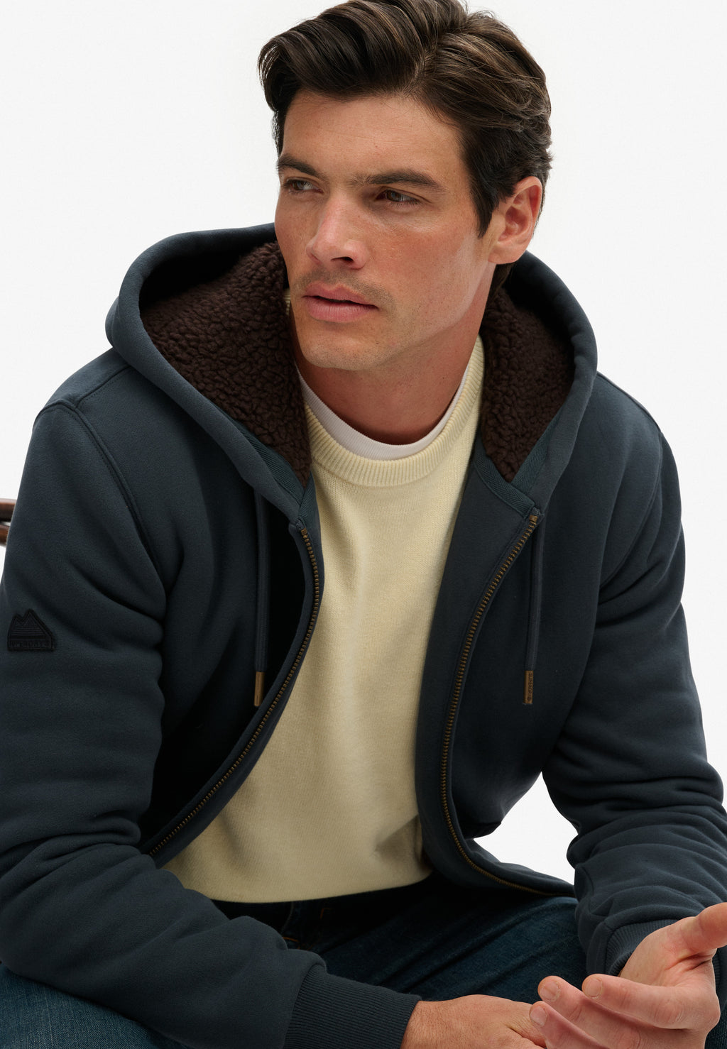Borg Lined Zip Hoodie