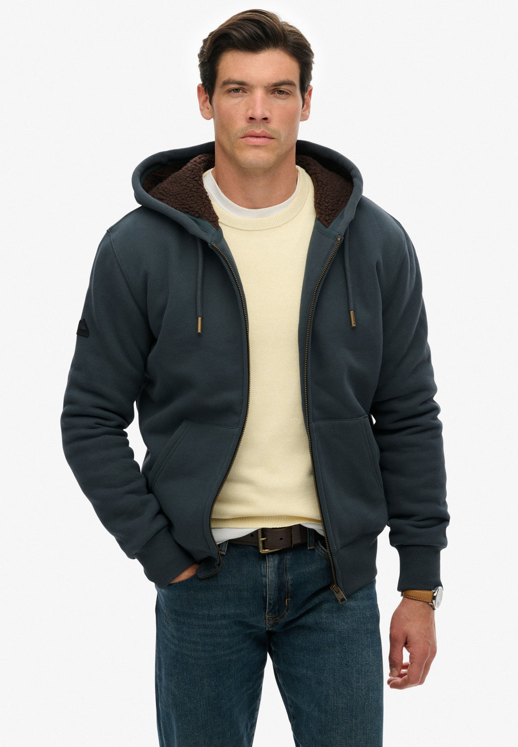 Borg Lined Zip Hoodie