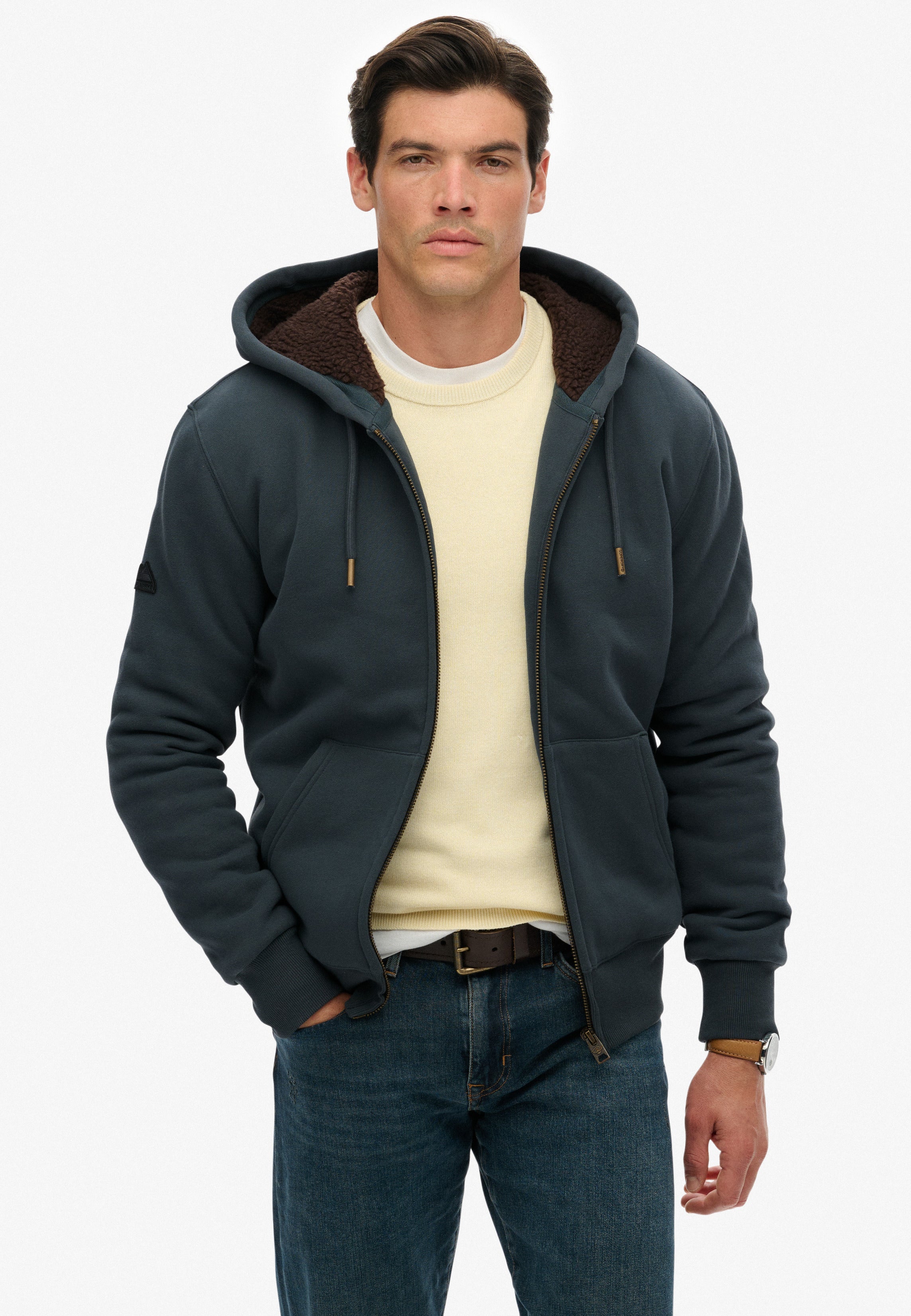 Borg Lined Zip Hoodie