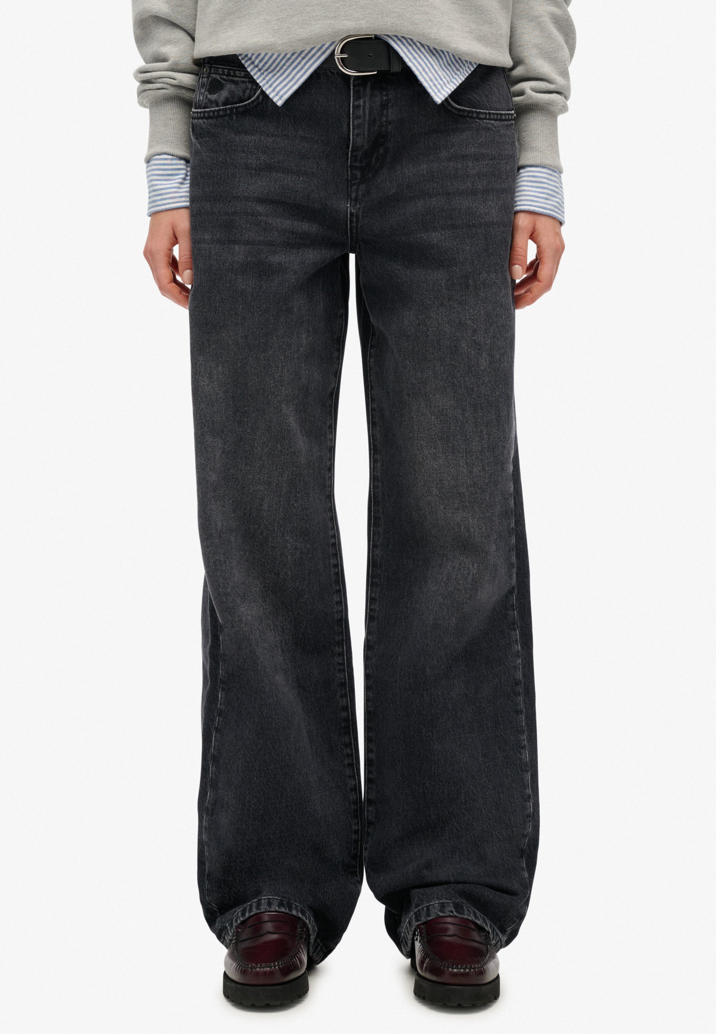 Organic Cotton Mid Rise Wide Leg Jeans