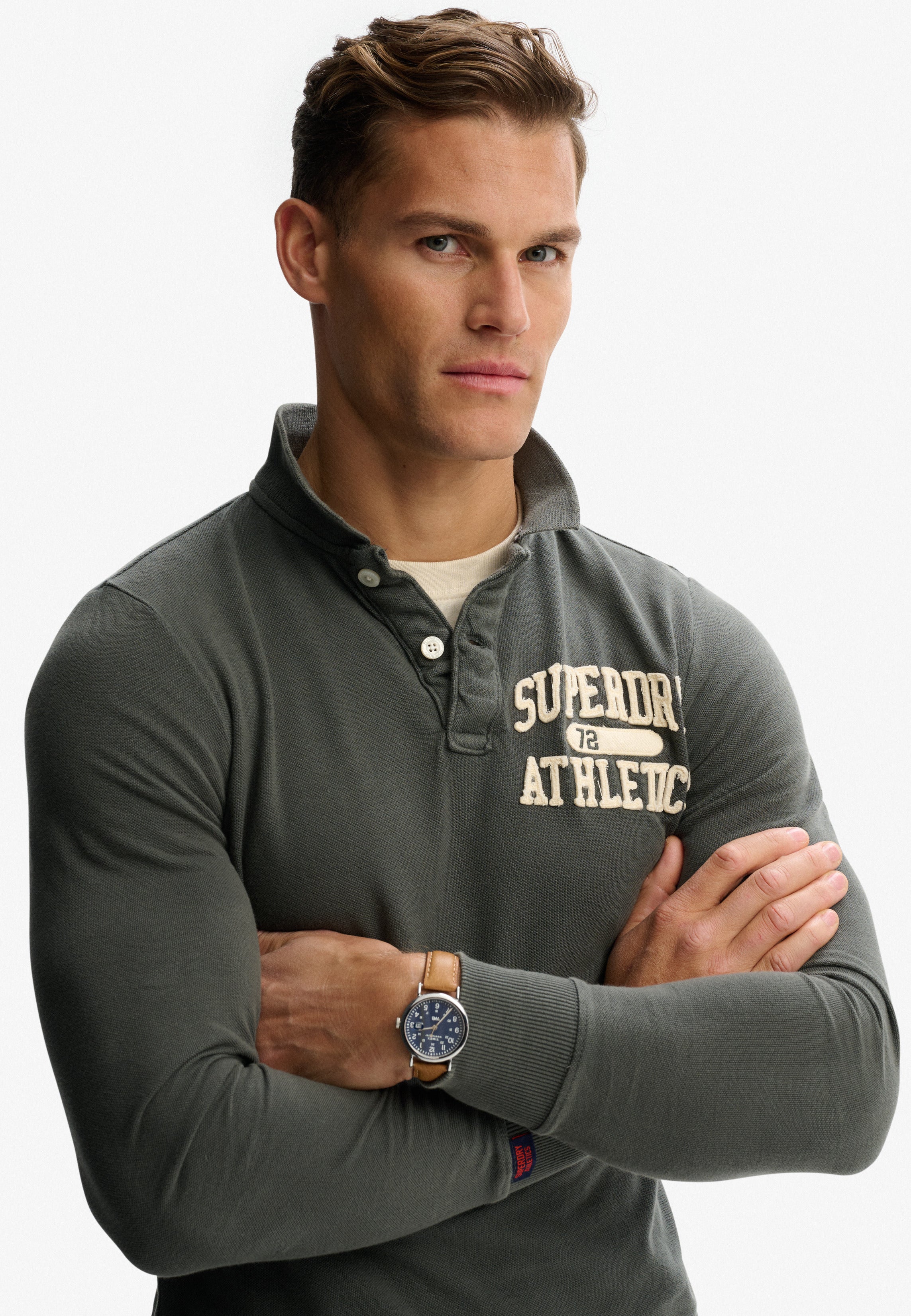 Vintage Athletic Long Sleeve Polo