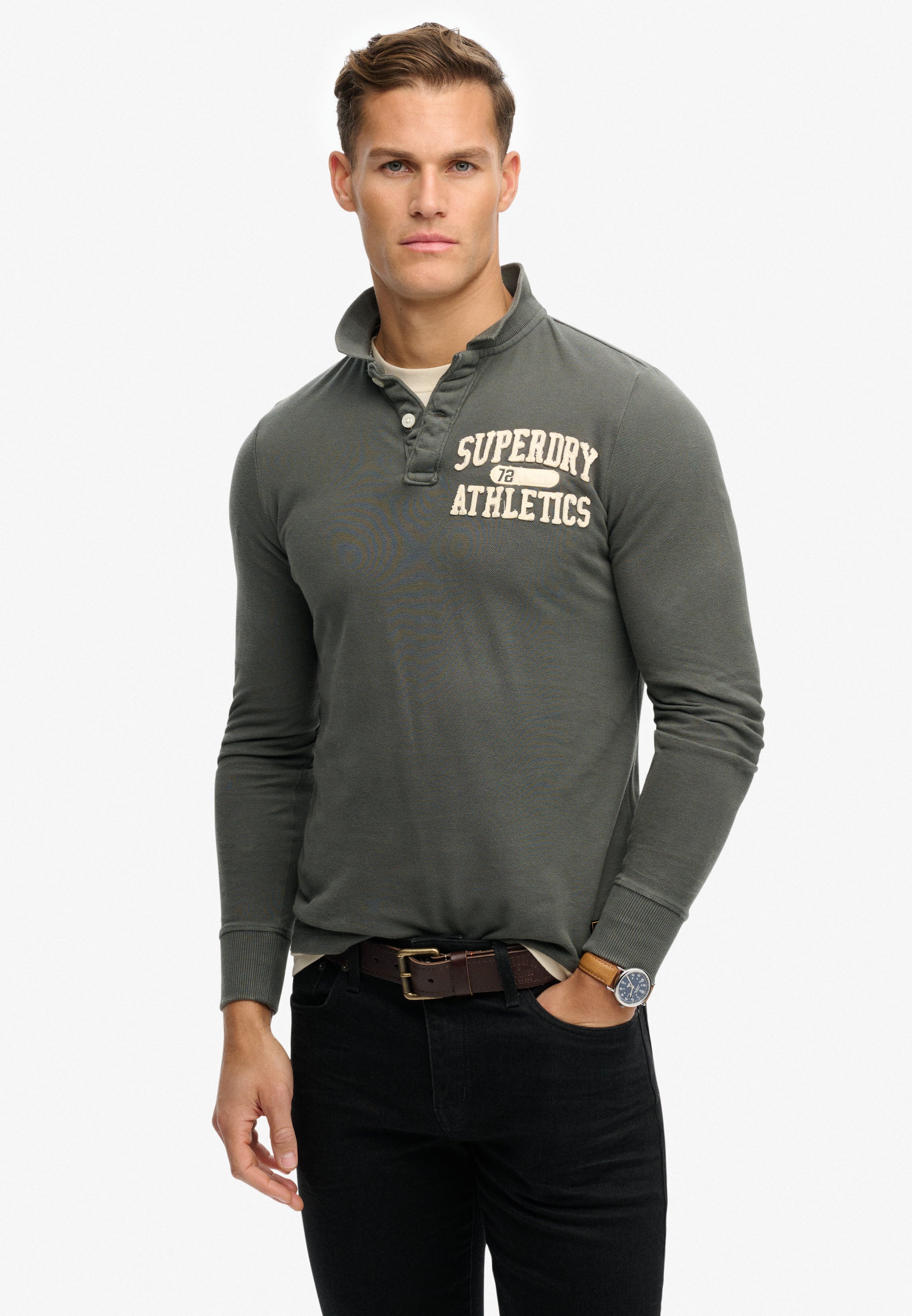 Vintage Athletic Long Sleeve Polo