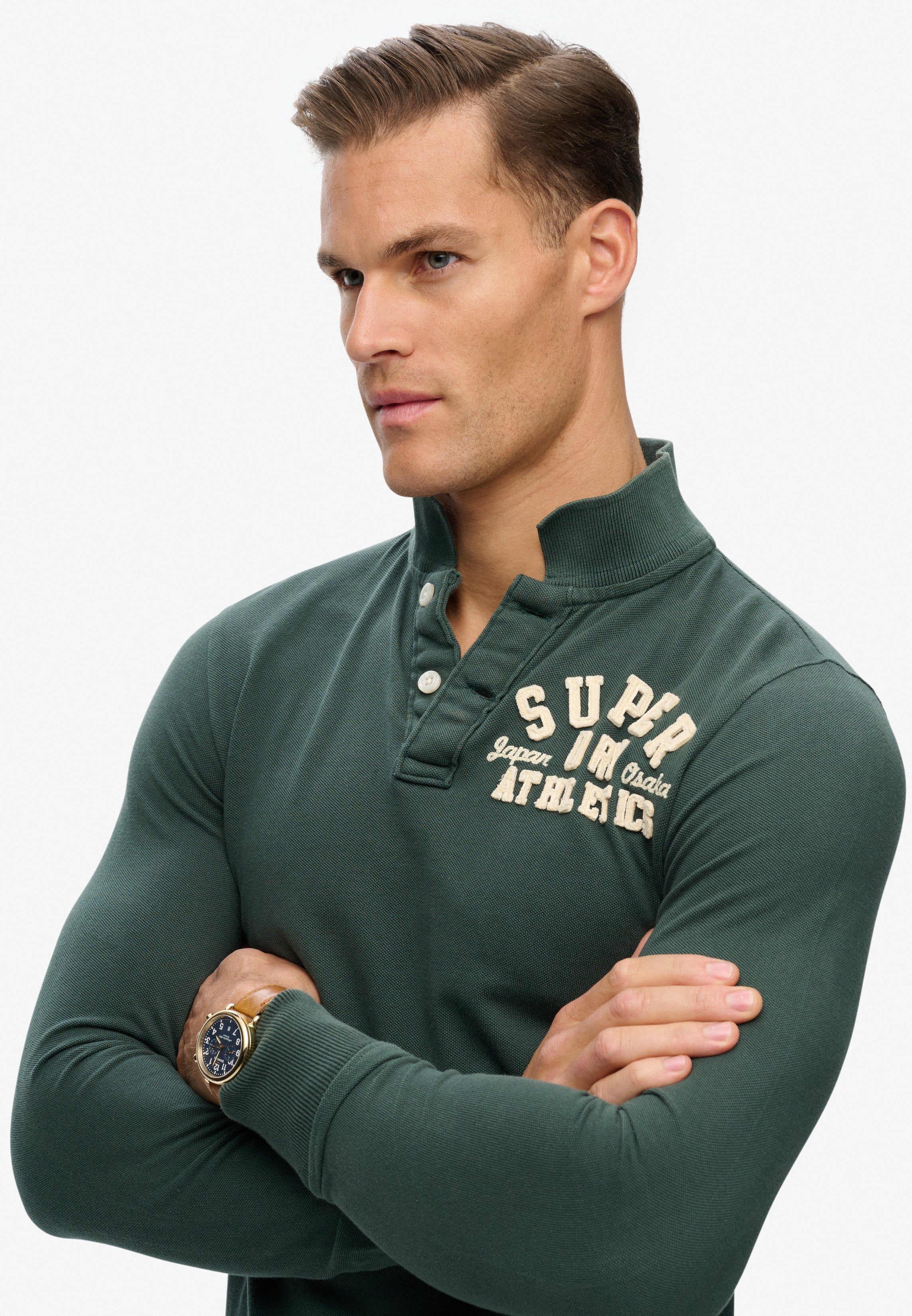 Vintage Athletic Long Sleeve Polo