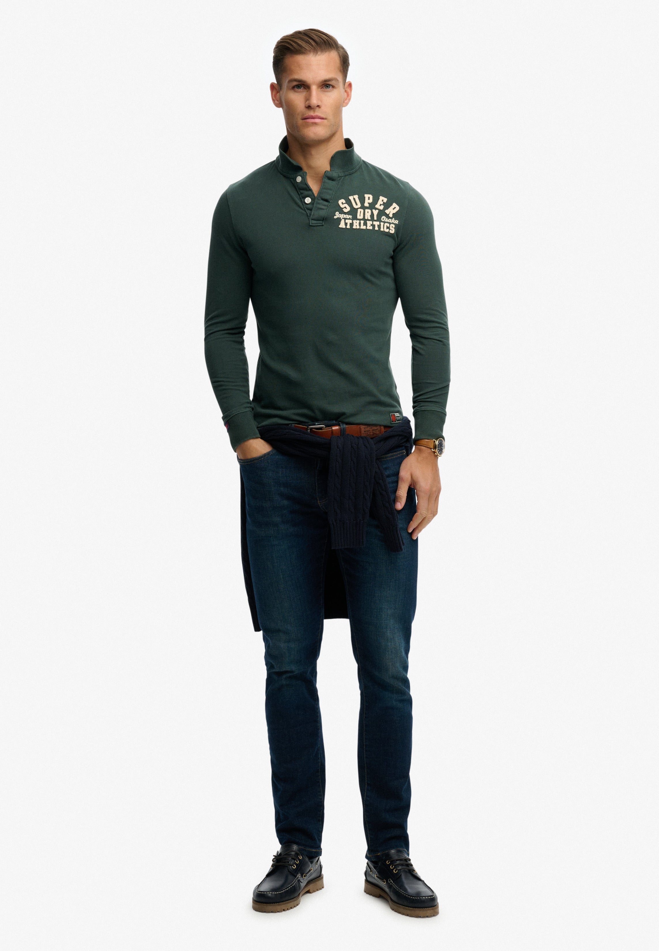 Vintage Athletic Long Sleeve Polo