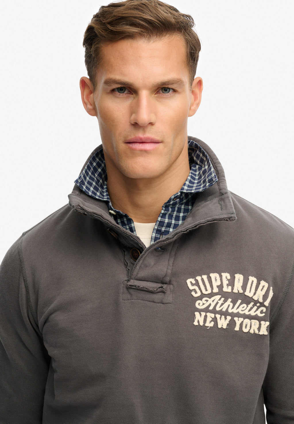 Vintage Athletic Henley Sweatshirt