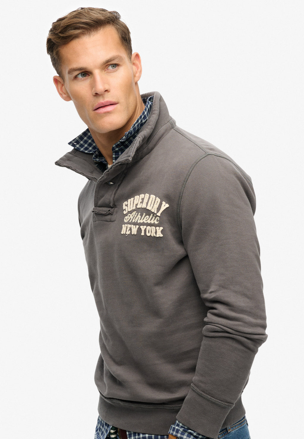 Vintage Athletic Henley Sweatshirt
